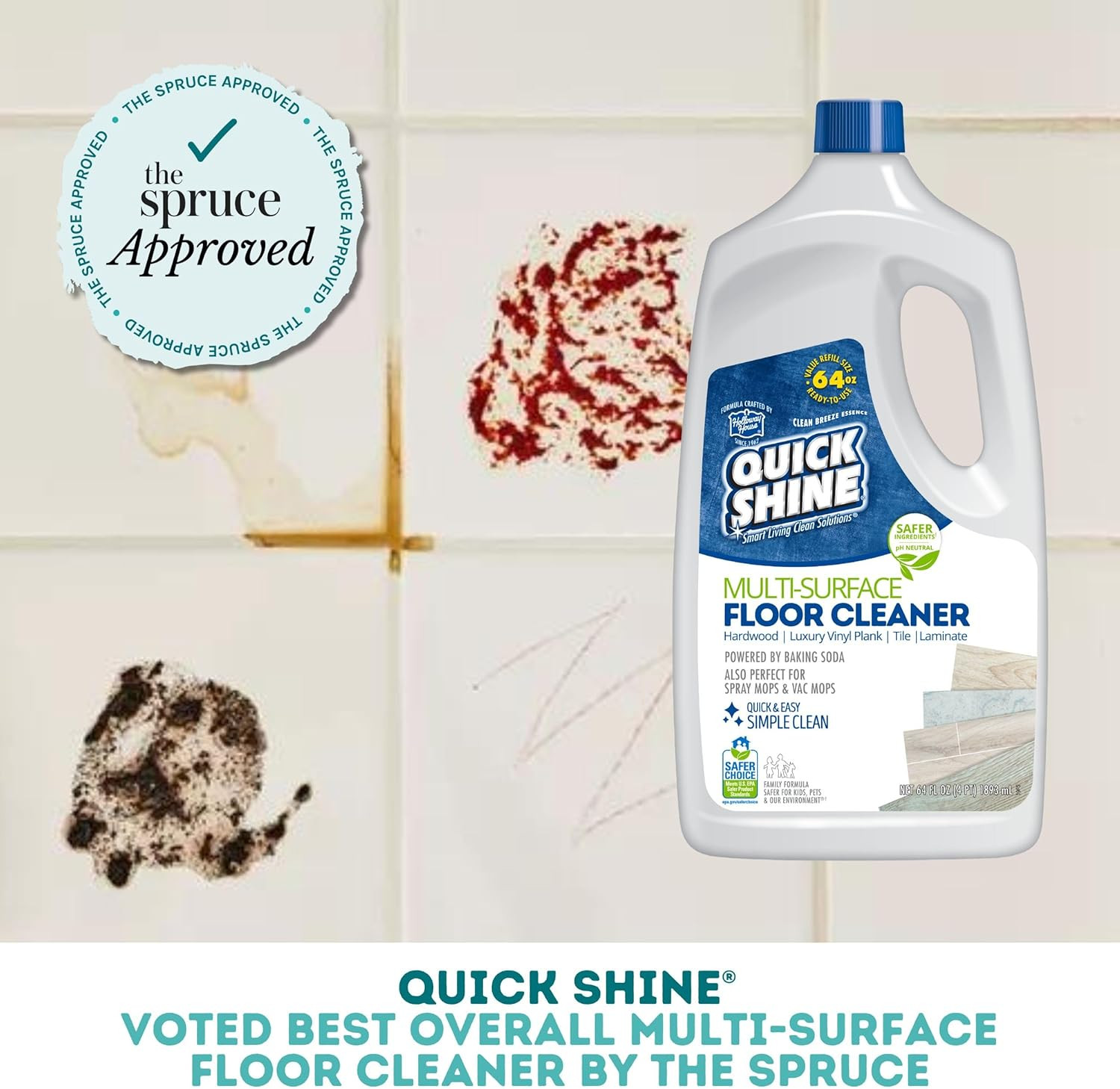 Multi Surface Floor Cleaner 64Oz, Ready to Use-Streak Free-No Rinse, Use on Hard