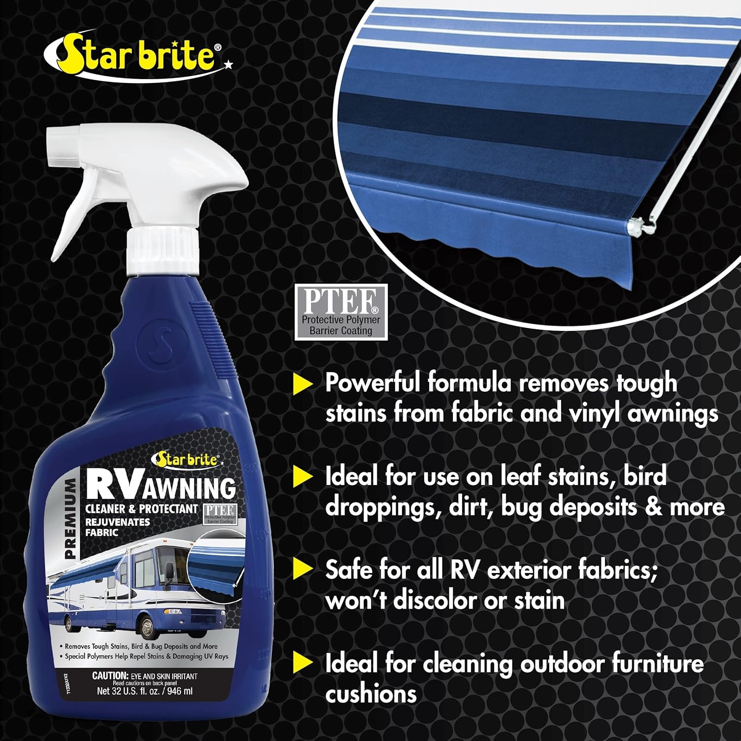 Star brite 32 oz Premium RV Awning Cleaner and Protectant for Tough Stains
