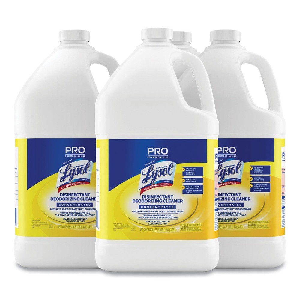 Professional LYSOL Brand 99985CT 128 oz Bottle Cleaner – Lemon (4/CT) New