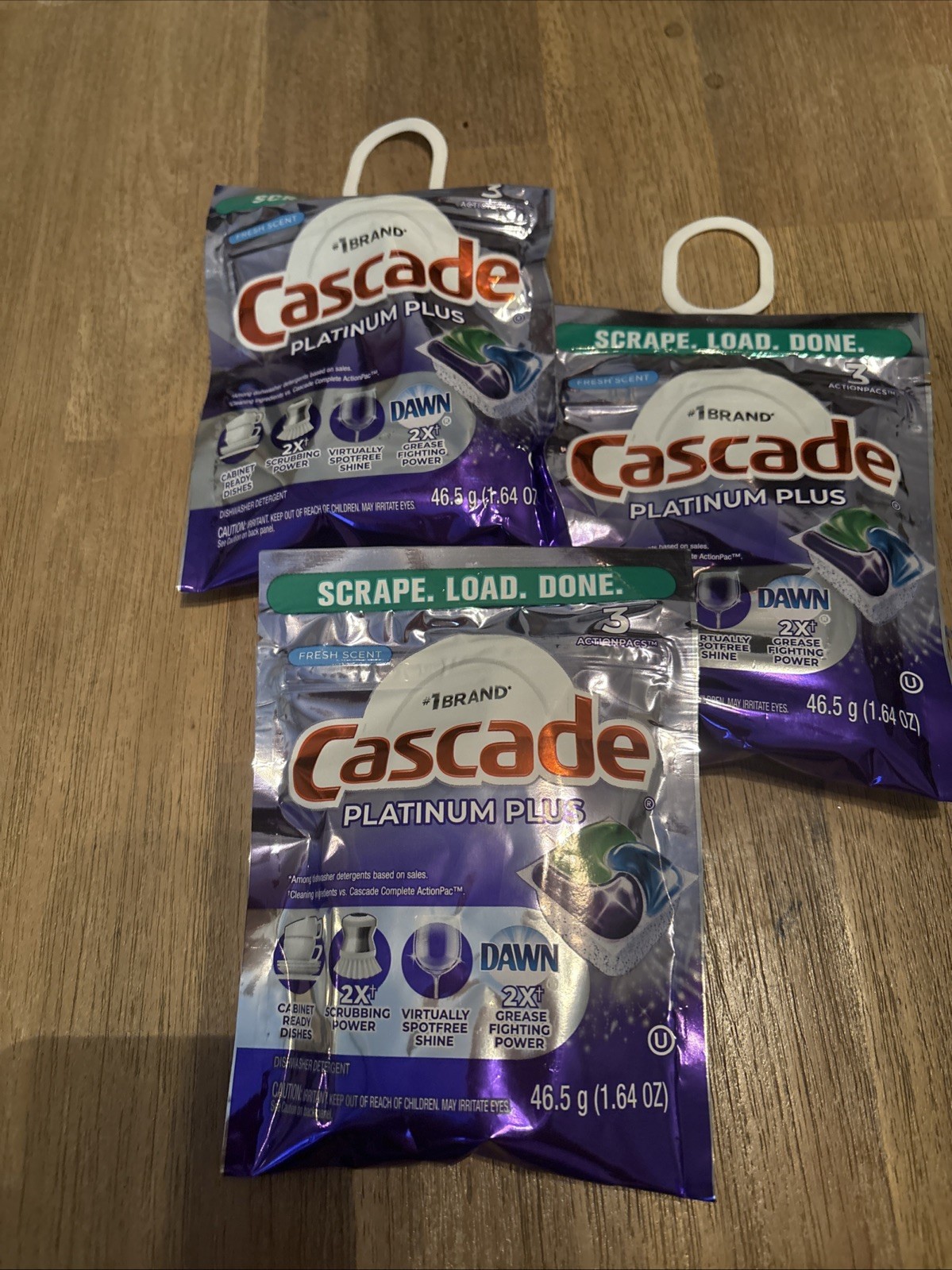 Cascade Platinum ActionPacs Dishwasher Detergent Fresh Scent 4 Ct