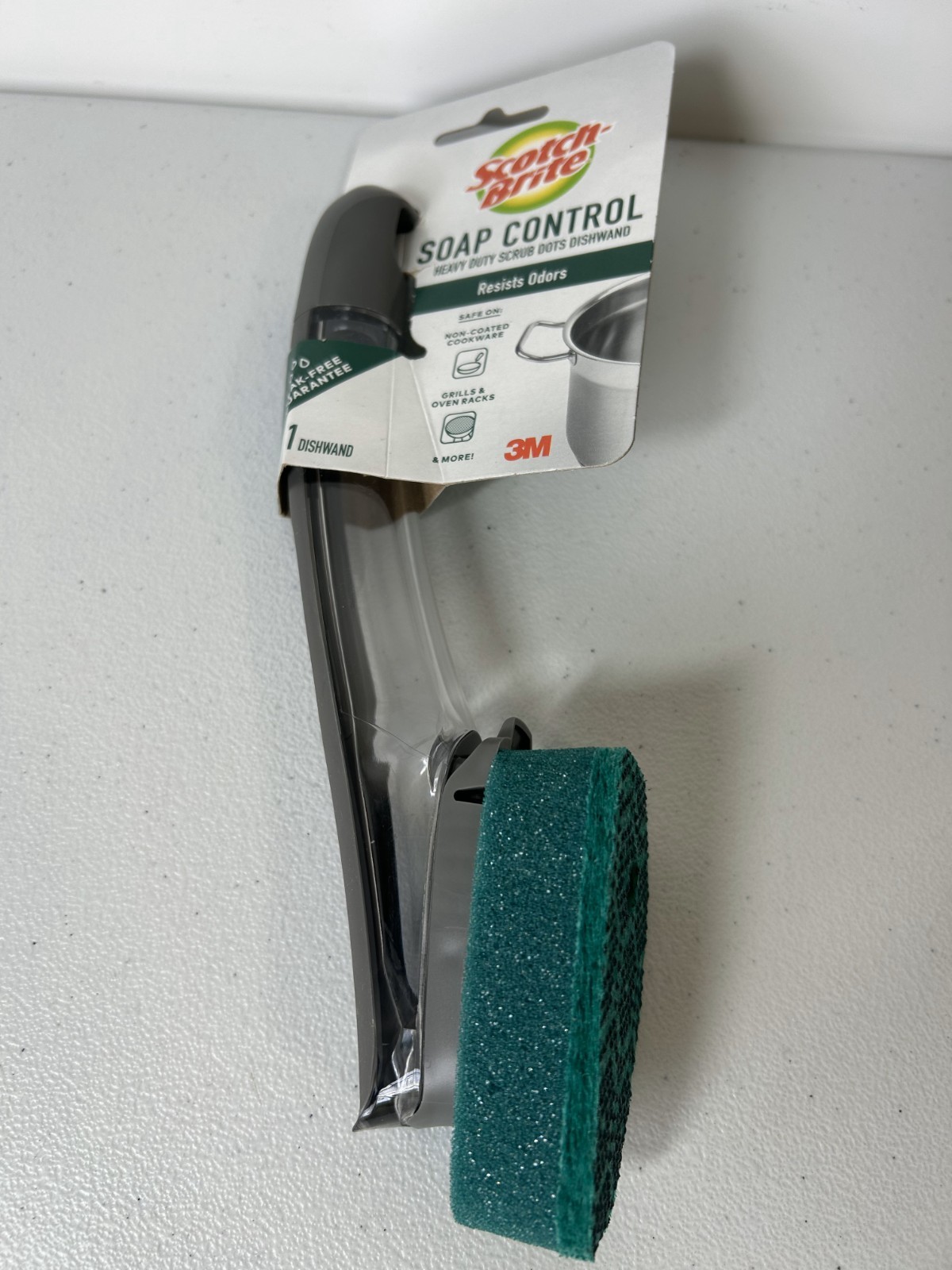 3M Scotch-Brite Soap Control Heavy Duty Scrub Dots Leak-Free Dishwand (Set Of 4)