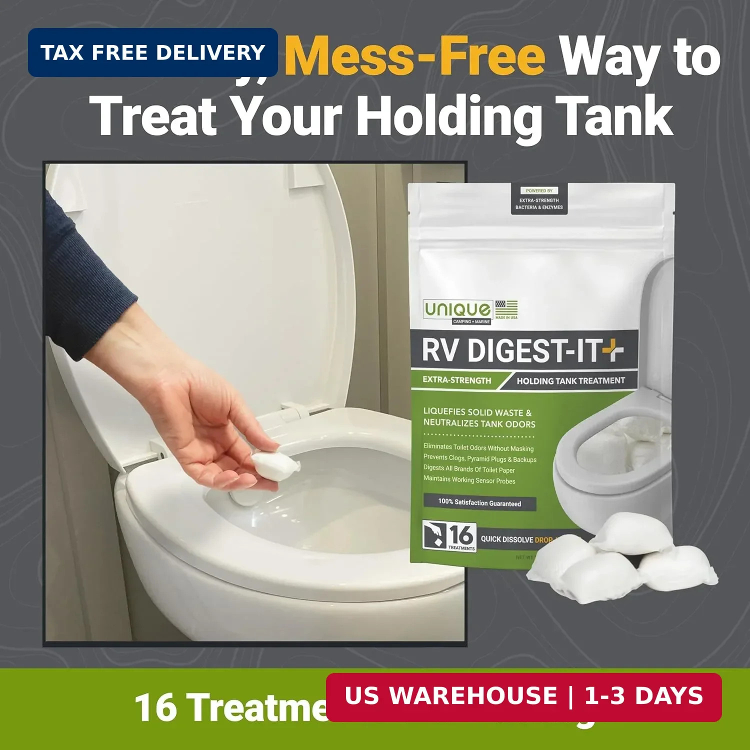 Unique RV Digest-It Ultra RV Tank Treatment Pods – 16 Treatments, Breaks Down Wa