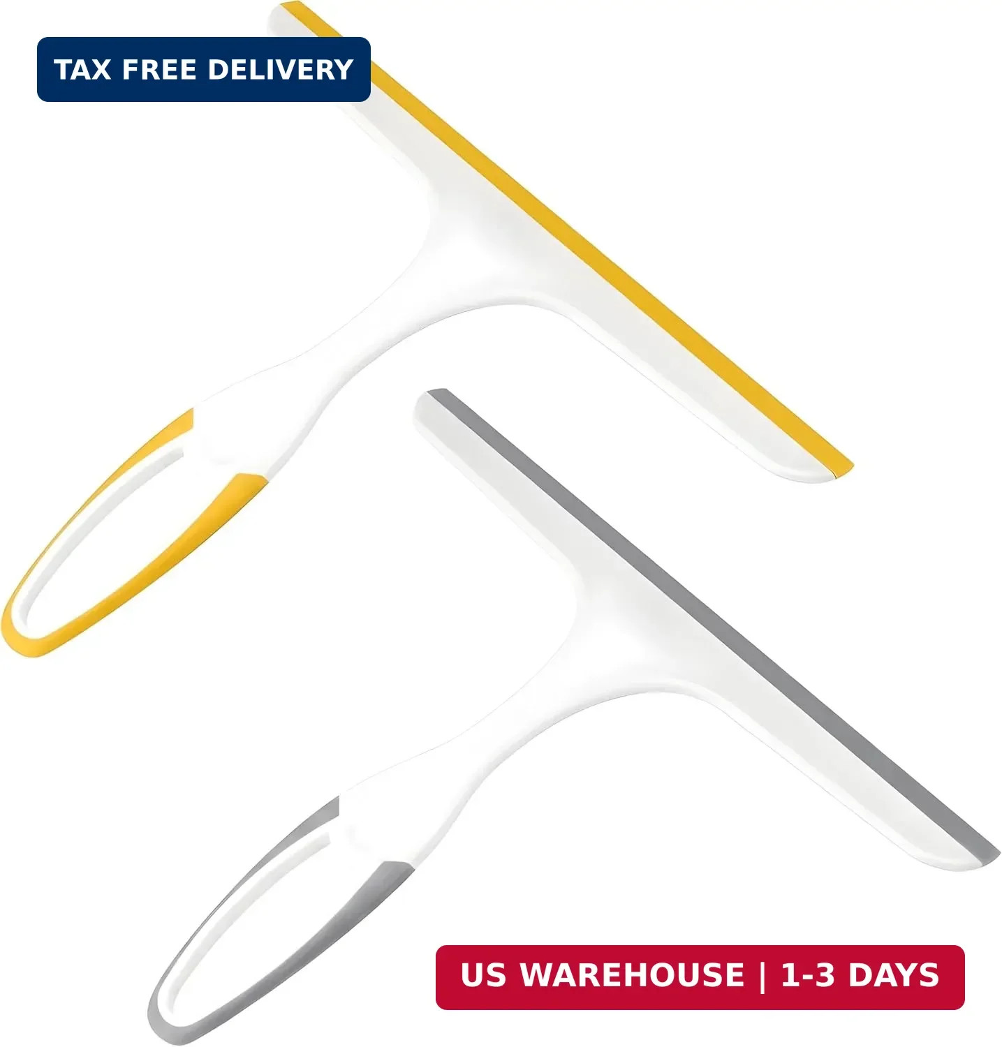 2 Pack Shower Squeegee for Glass Doors – 9.5″ Silicone Blade Window Cleaner Tool