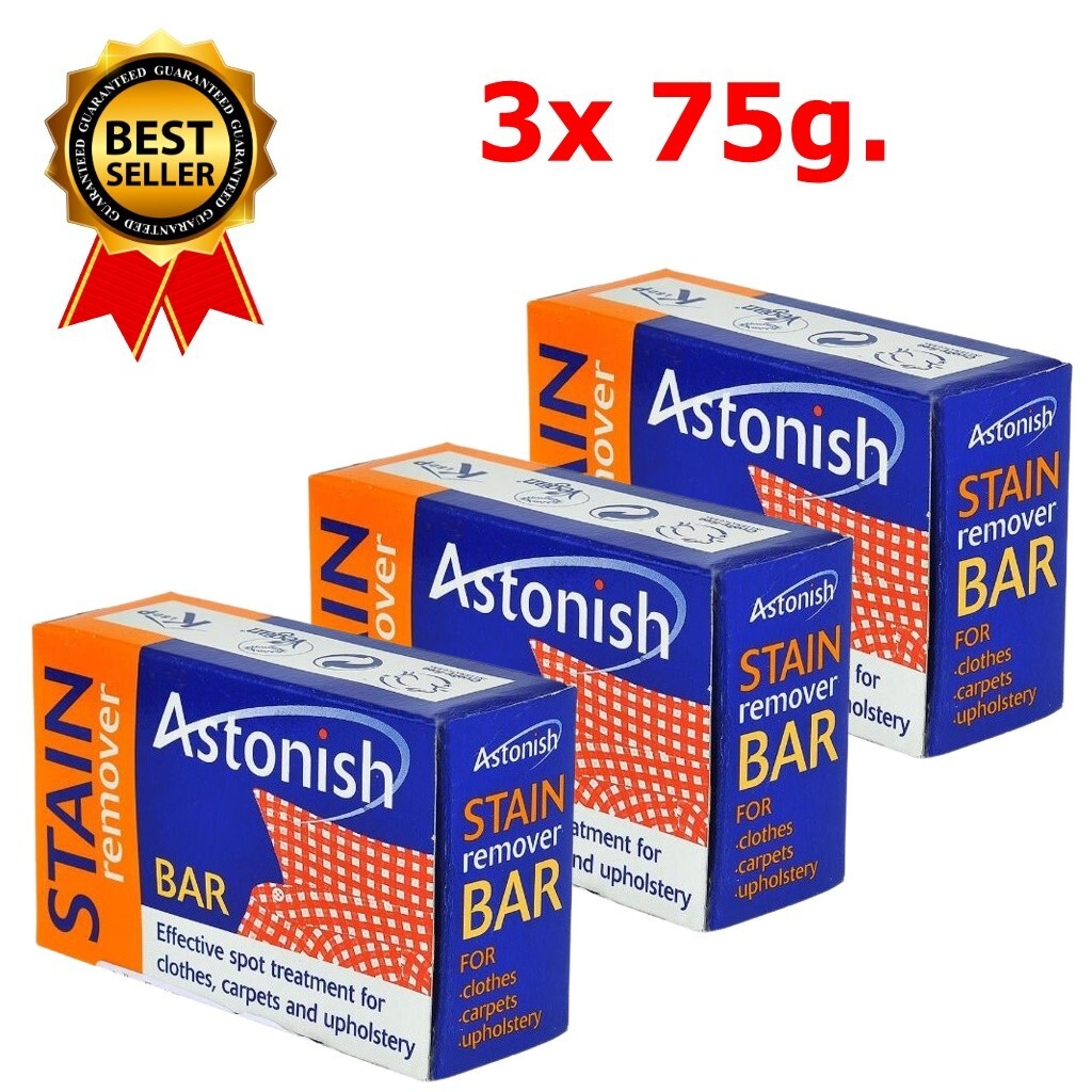 3x A Astonish Stain Remover Bar Clothes Carpet Upholstery Pre Laundry Fabric 75g
