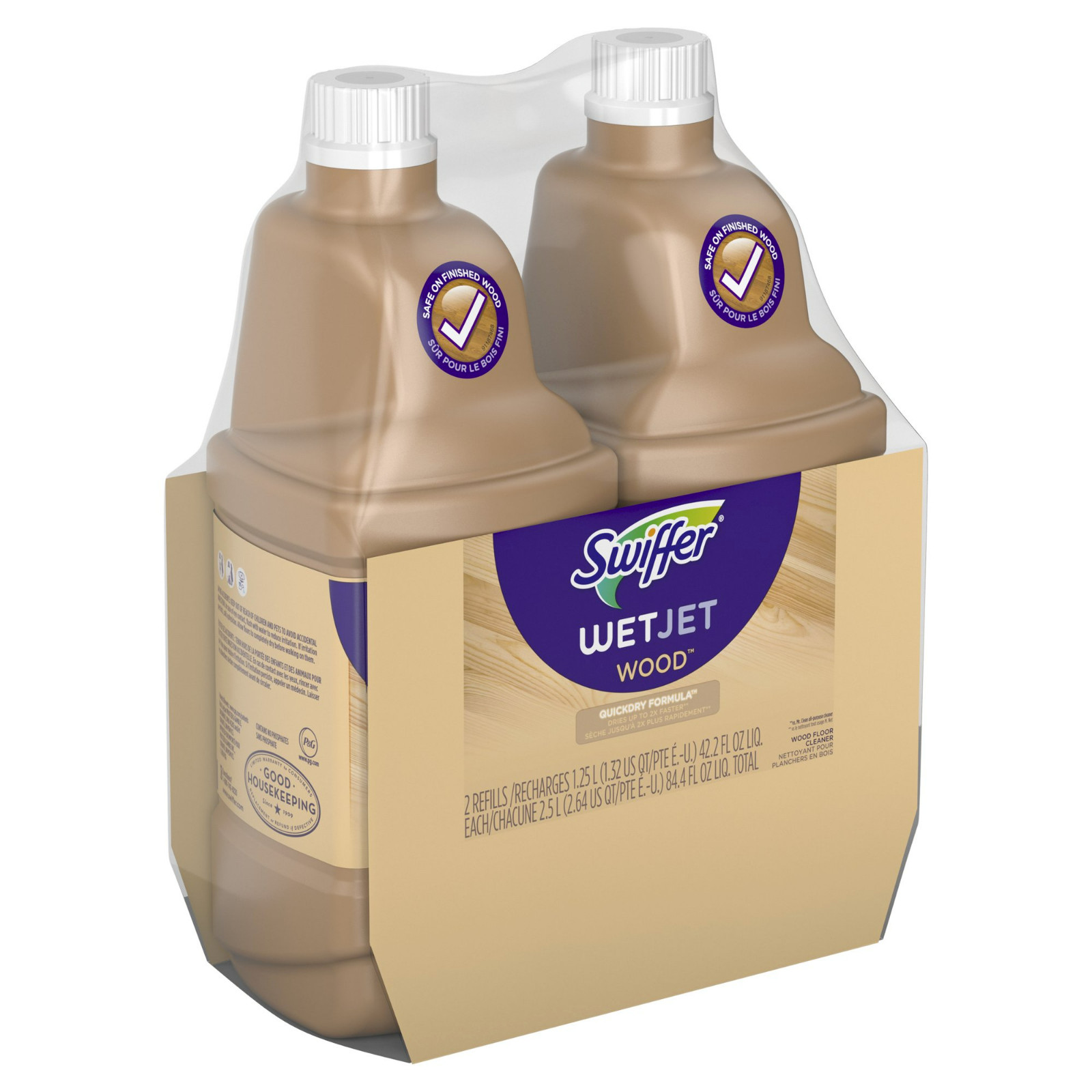 (Pack of 2) Swiffer Wetjet Wood Floor Cleaner Solution Refill, 42.2 Fl Oz