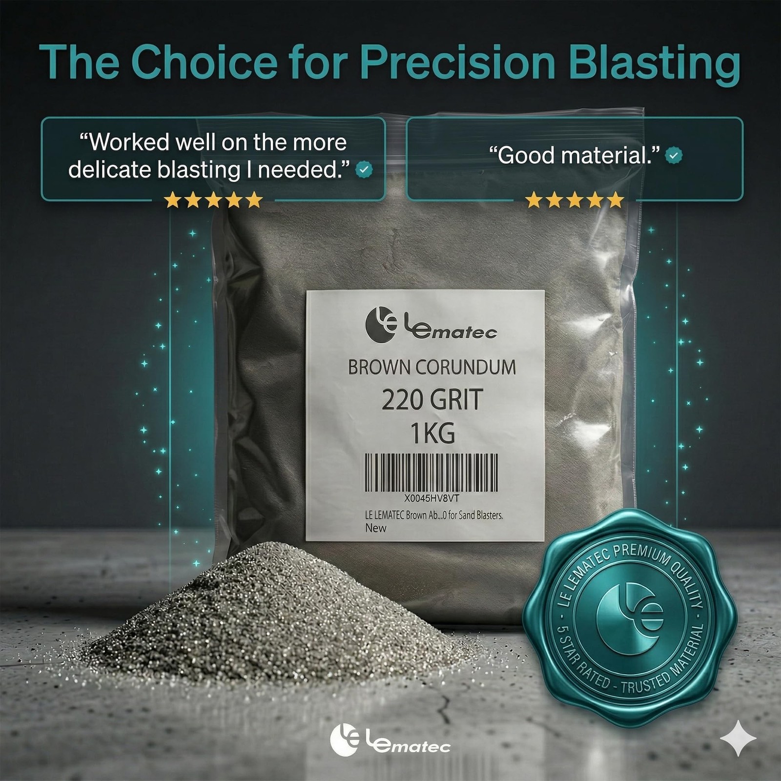 LE LEMATEC Brown Corundum Abrasive Blasting Media #220 – Ideal for Surface Pr…