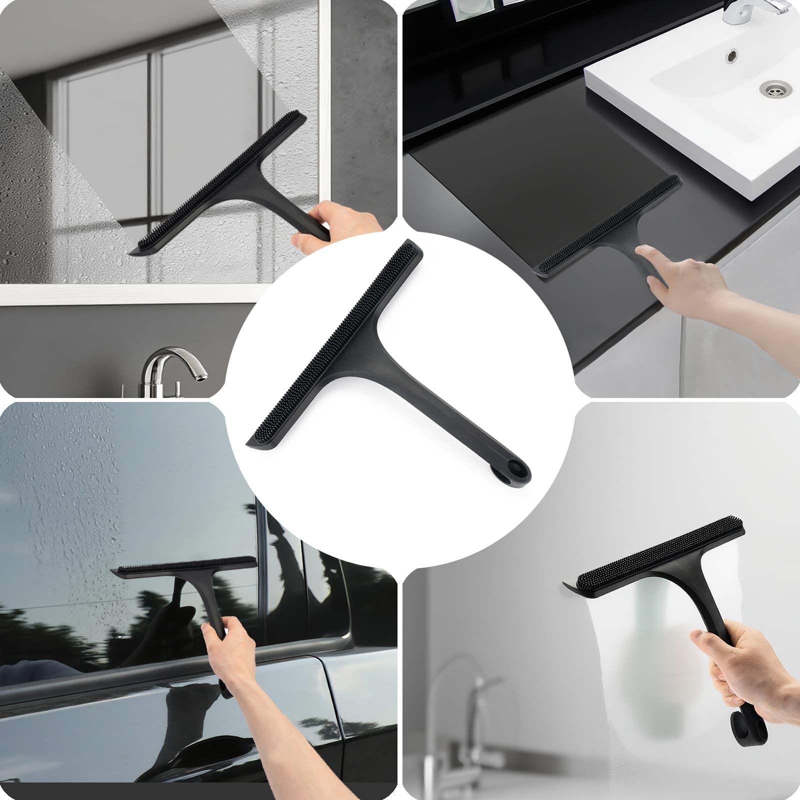 10.7“ Wide All-Purpose Squeegee for Glass Doors for Bathroom Glass with Hook