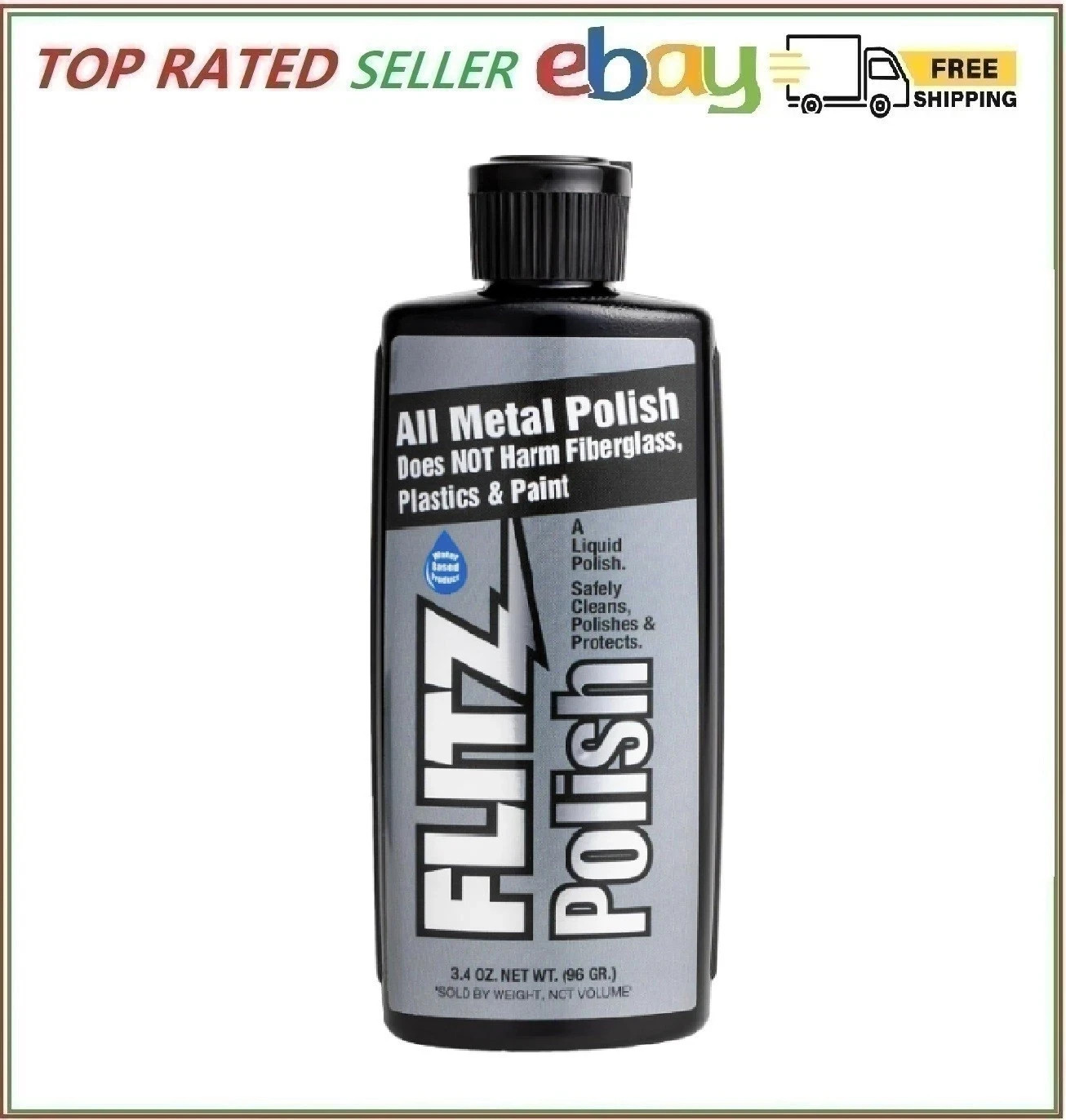 Flitz Multi Purpose Metal Polish Liquid – 3.4oz Bottle of USA-Made Tarnish Remov