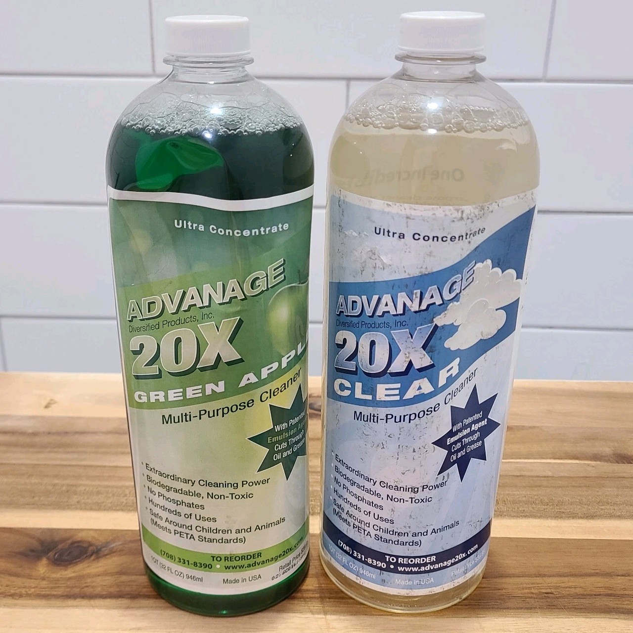 ADVANAGE 20X Multi-Purpose Cleaner Clear & Green Apple 2 Pack Concentrate NEW