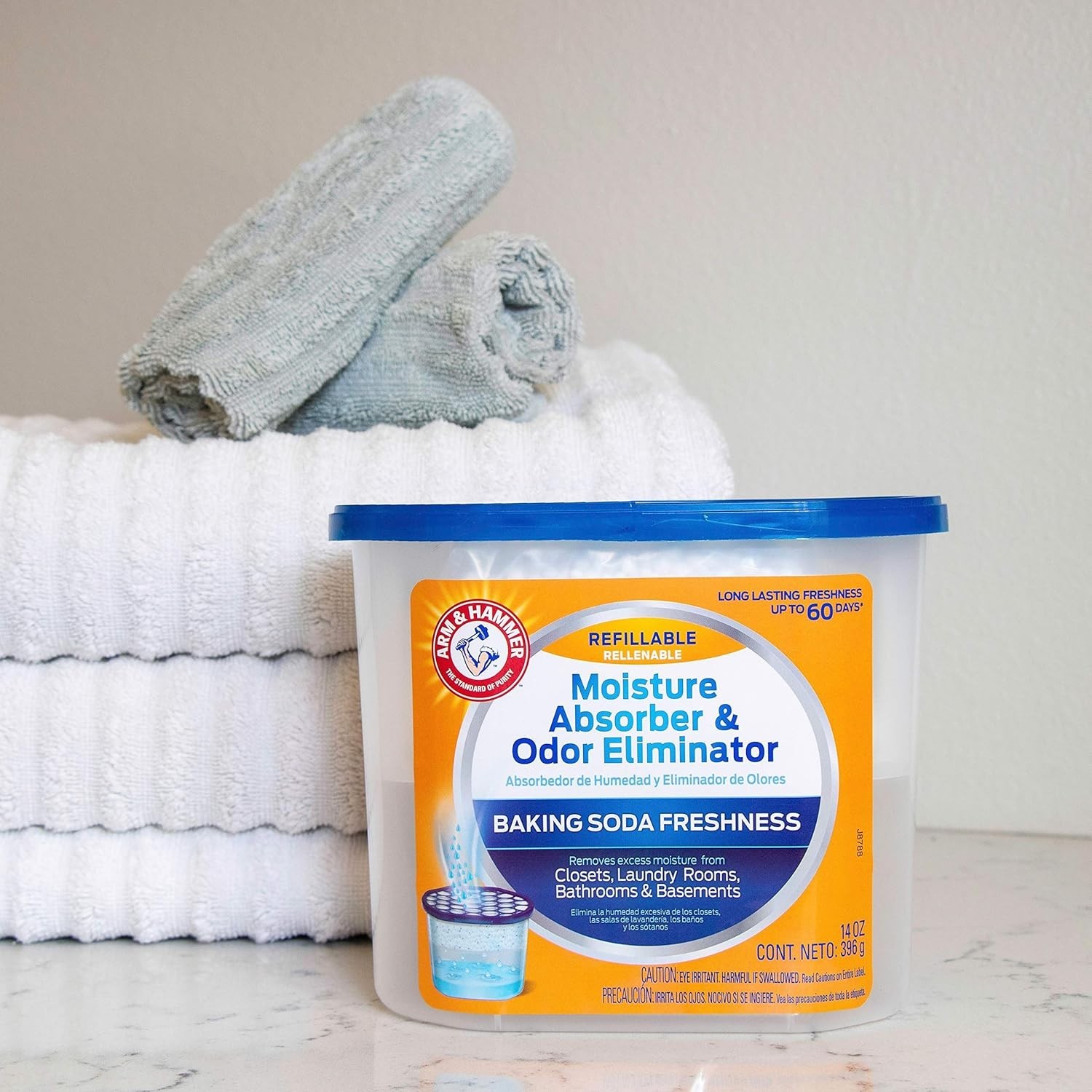 Fragrance Free Refillable Moisture Absorber and Odor Eliminator 14 oz. Tub