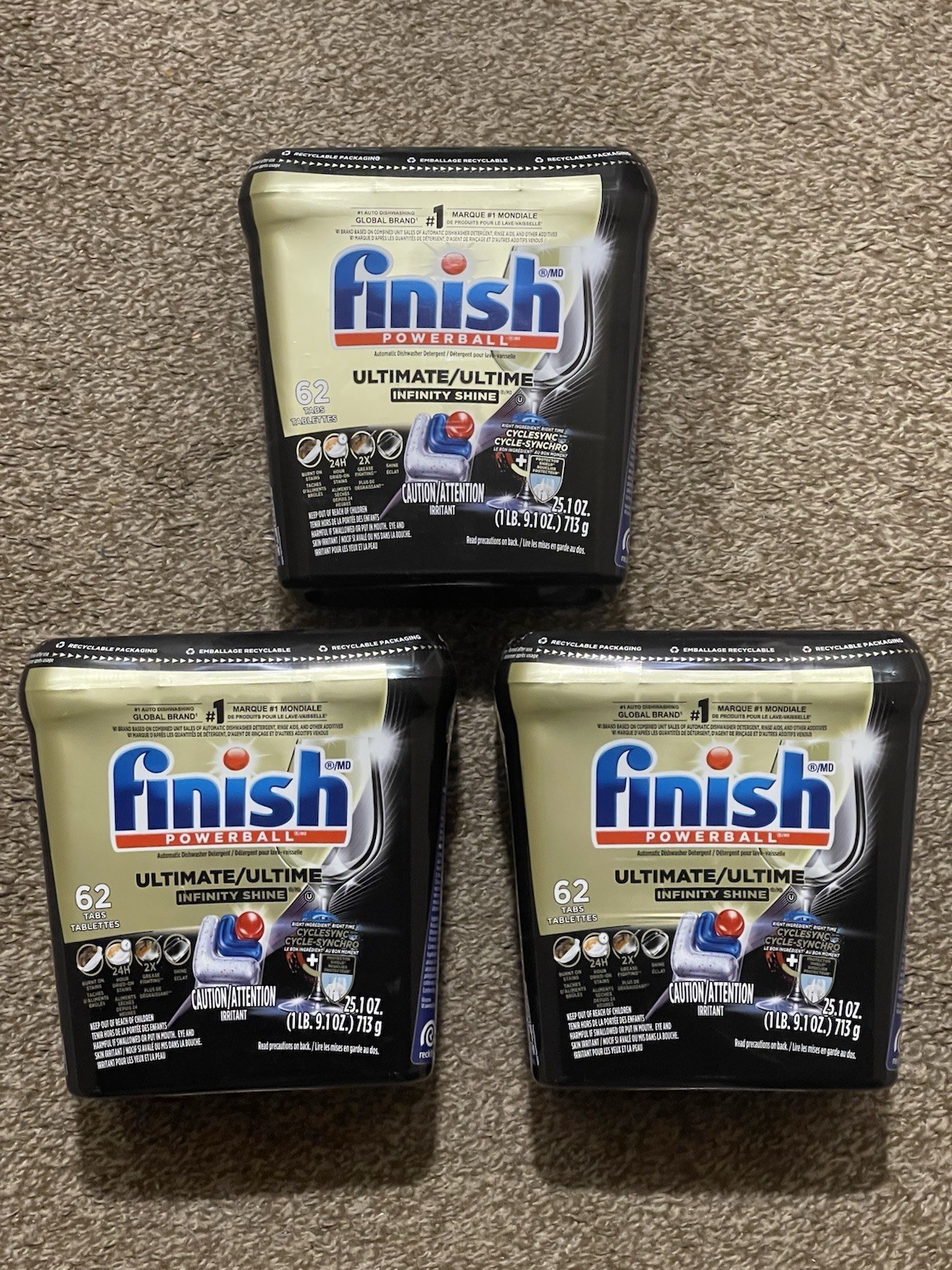 *New* 3 x Finish Ultimate – Automatic Dishwasher Detergent – 186 Tabs (62 x 3)