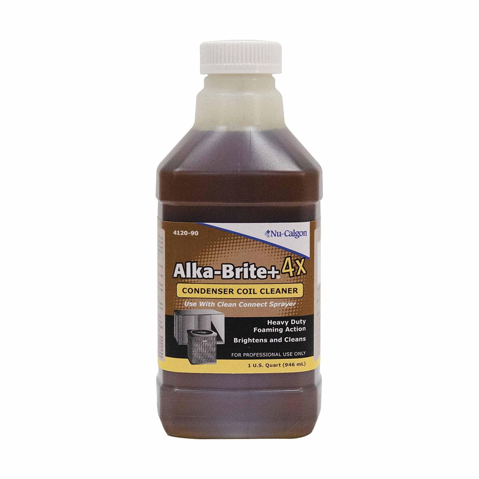 Nu-Calgon 4120-90 Alka-Brite Plus 4x Concentrate Coil Cleaner (1 qt. Bottle)