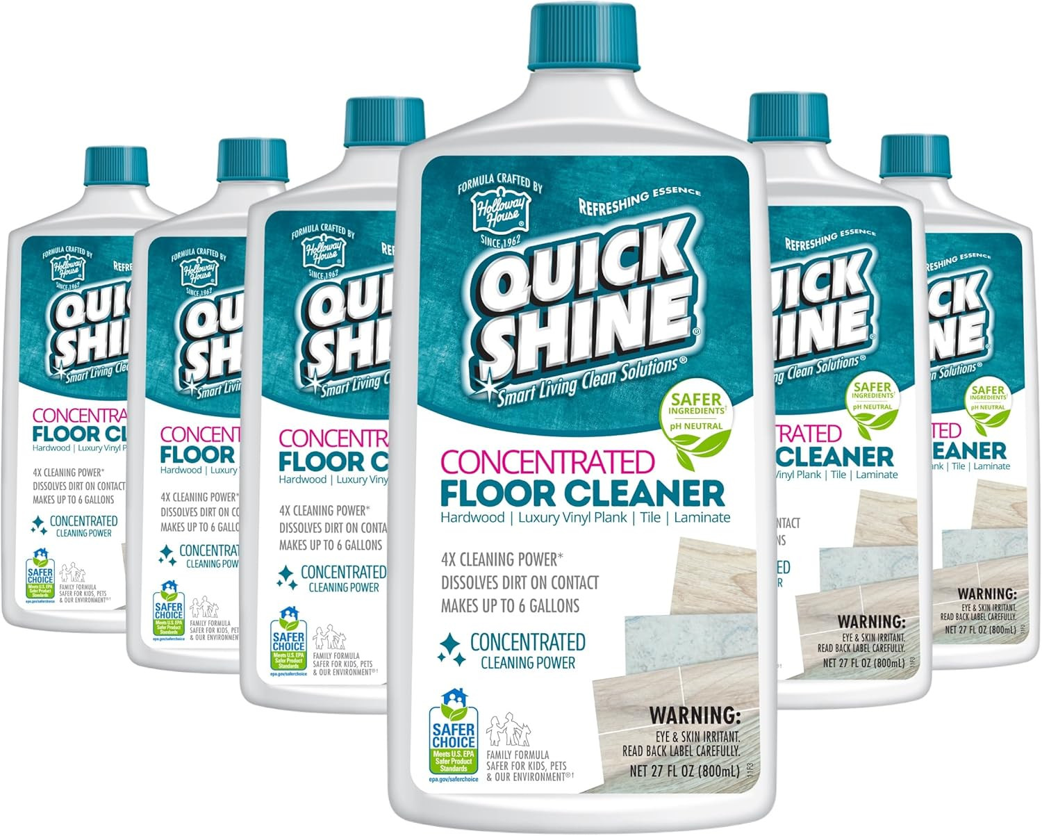 Limpiador de pisos concentrado multisuperficie Quick Shine de 27 oz Paquete de 6