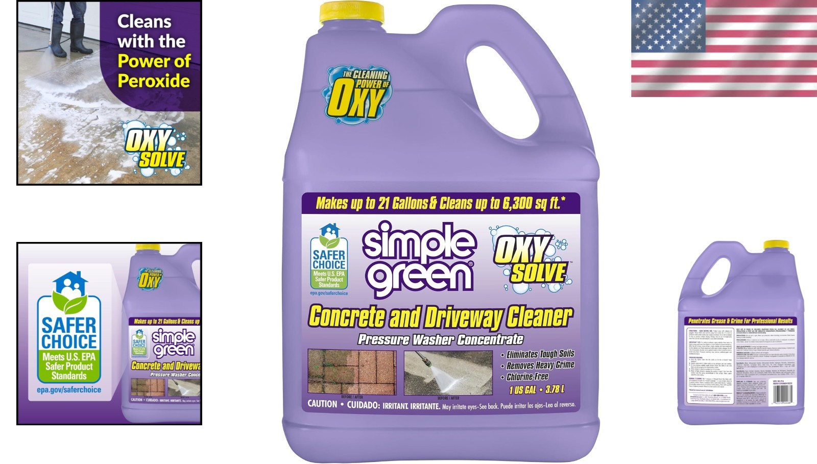 Oxy Solve Concrete & Driveway Cleaner – 128 Fl. Oz Biodegradable Liquid Solution