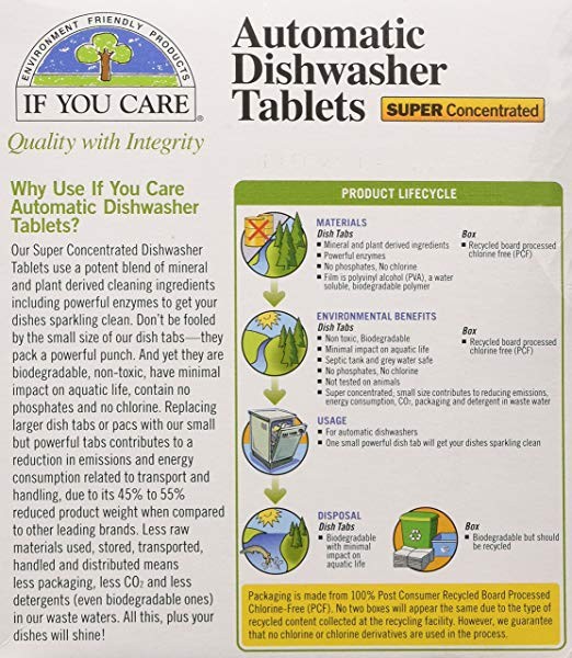 IF YOU CARE Automatic Dishwasher Tablets, 40 Count