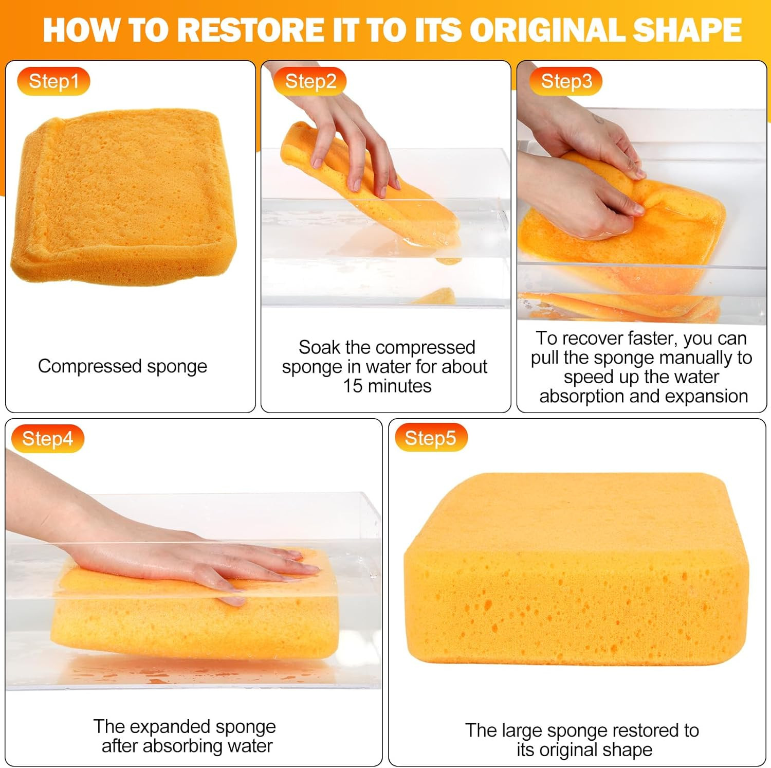 12 Pcs Large Sponges Bulk 7.5 X 5.5 X 1.9 Inch Grouting Car Wash Foam Cleaning a
