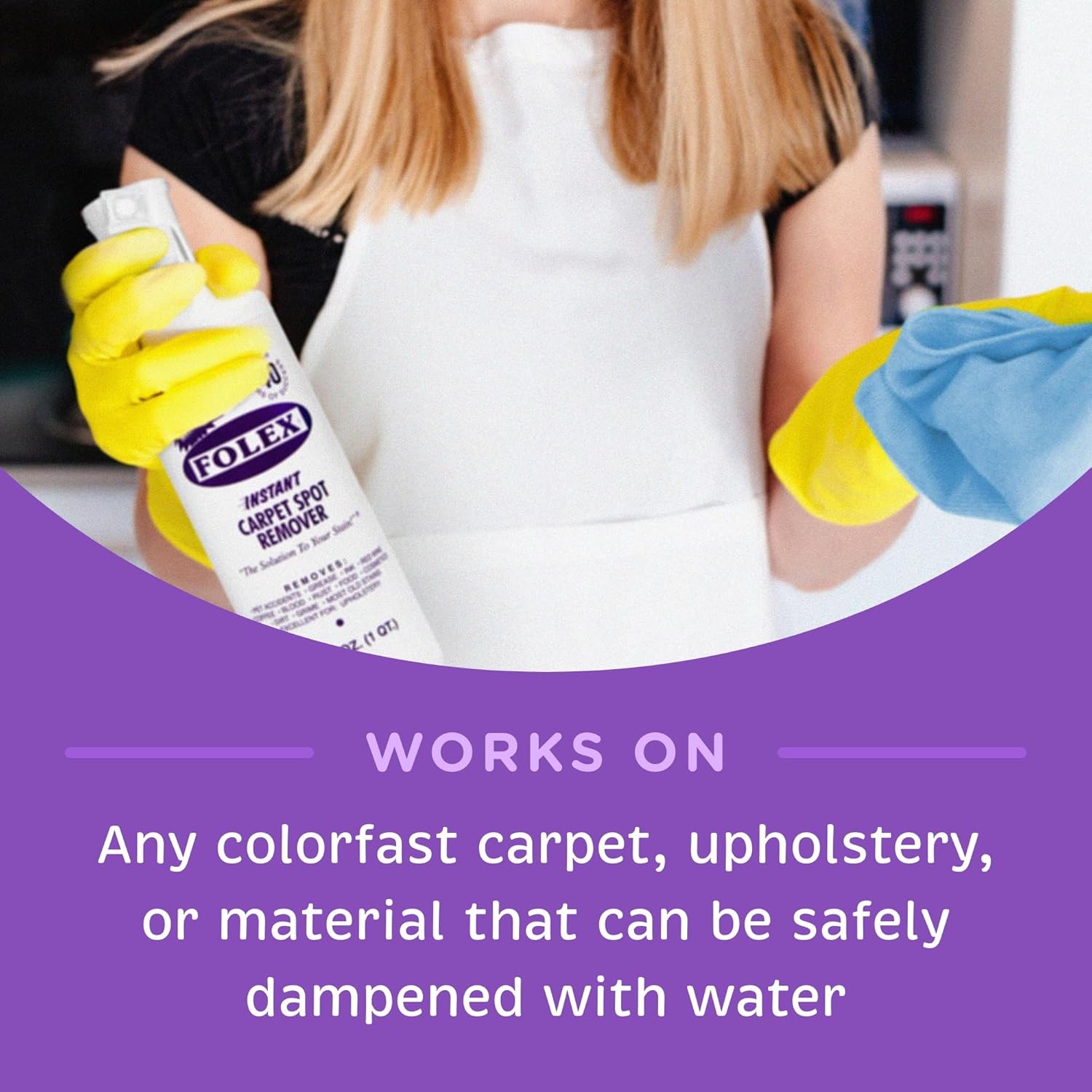 Folex Instant Carpet Spot Remover – 128 oz – Removes Pet Accidents, Grease, Wine