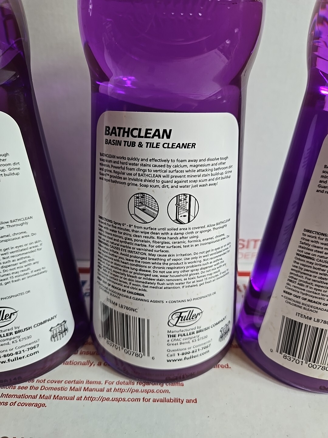 Lot Of 3-Fuller Brush BathClean Dissolves Soap Scum Hard Water Stains 22oz Each*