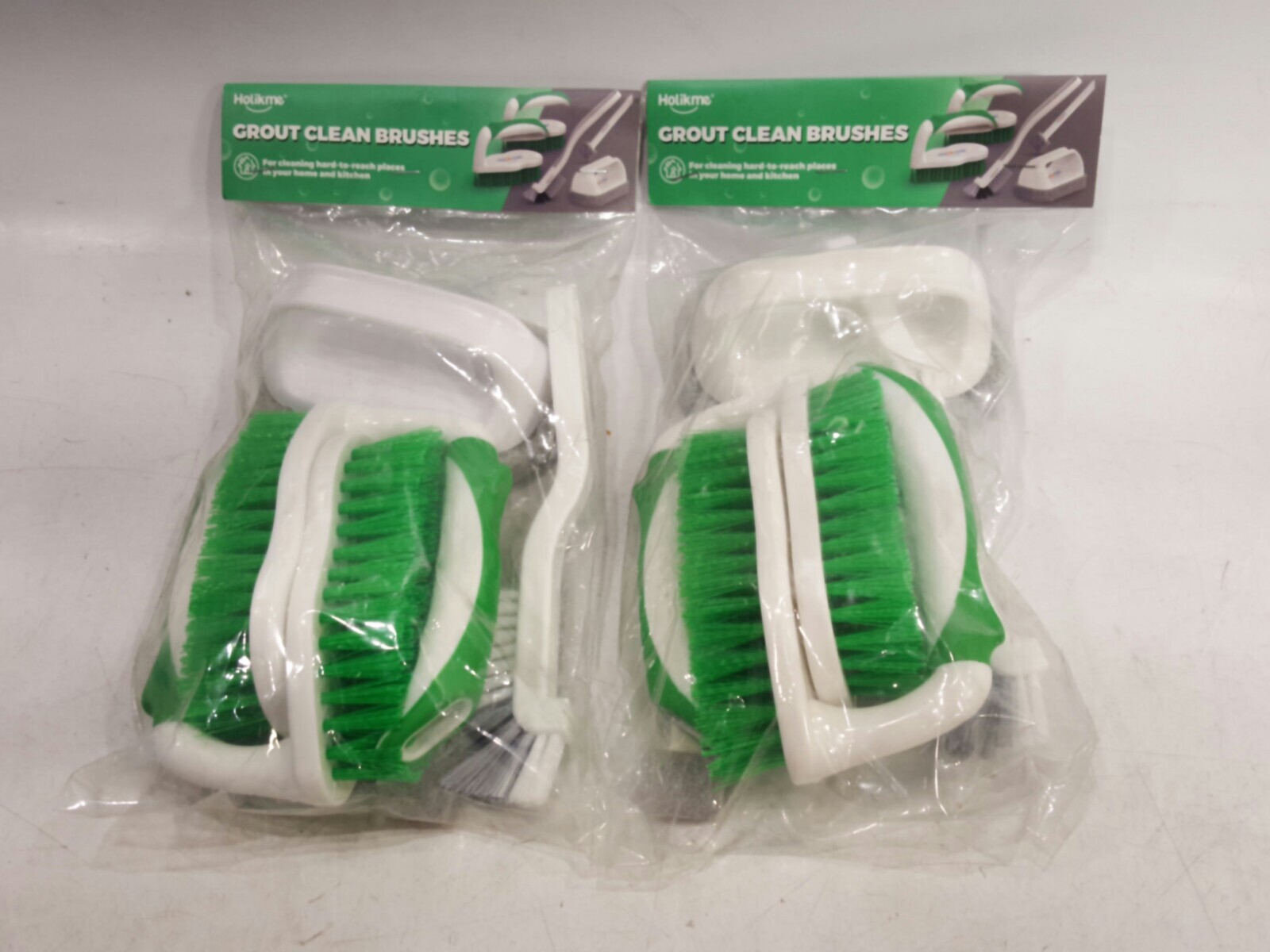 Holikme 5 PK B088NFBS3B Grout Clean Brushes Set Deep Cleaning, Green, Set of 2