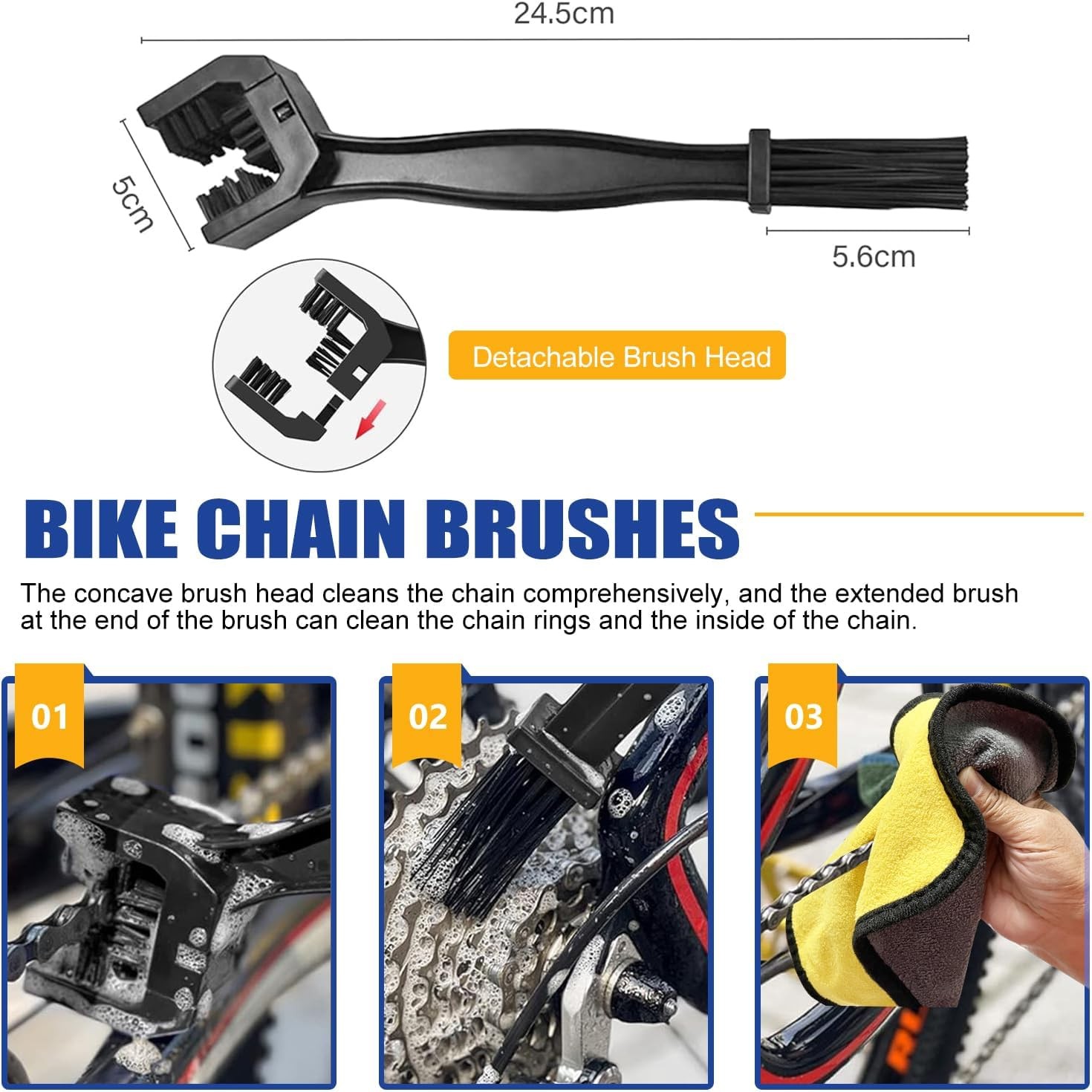 7 in 1 Bike Chain Cleaning Kit, Bike Chain Cleaner includes 350ml Degreaser S…