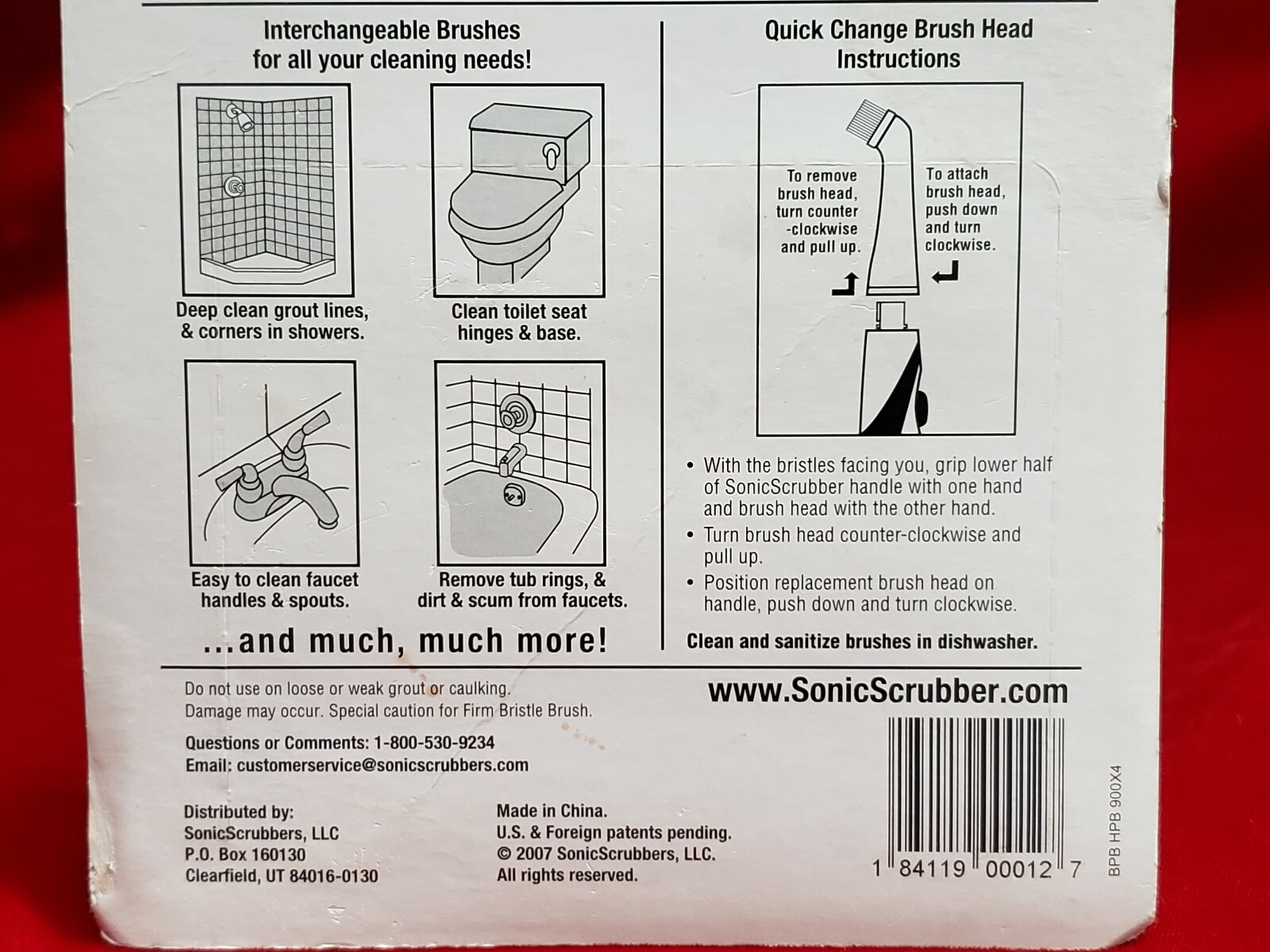 Sonic Scrubber Bathroom Power Cleaner Interchangeable Brushes (Brand New Sealed)