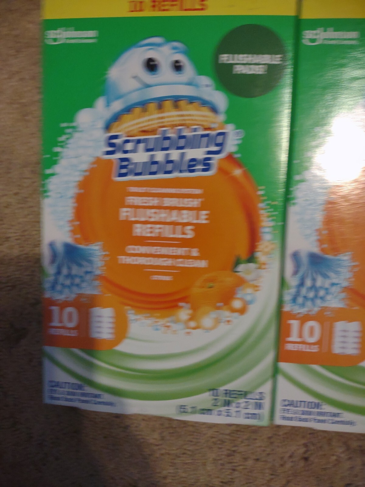 2 boxes Scrubbing Bubbles Flushable Fresh Wand Refills 10 Each Citrus Scent