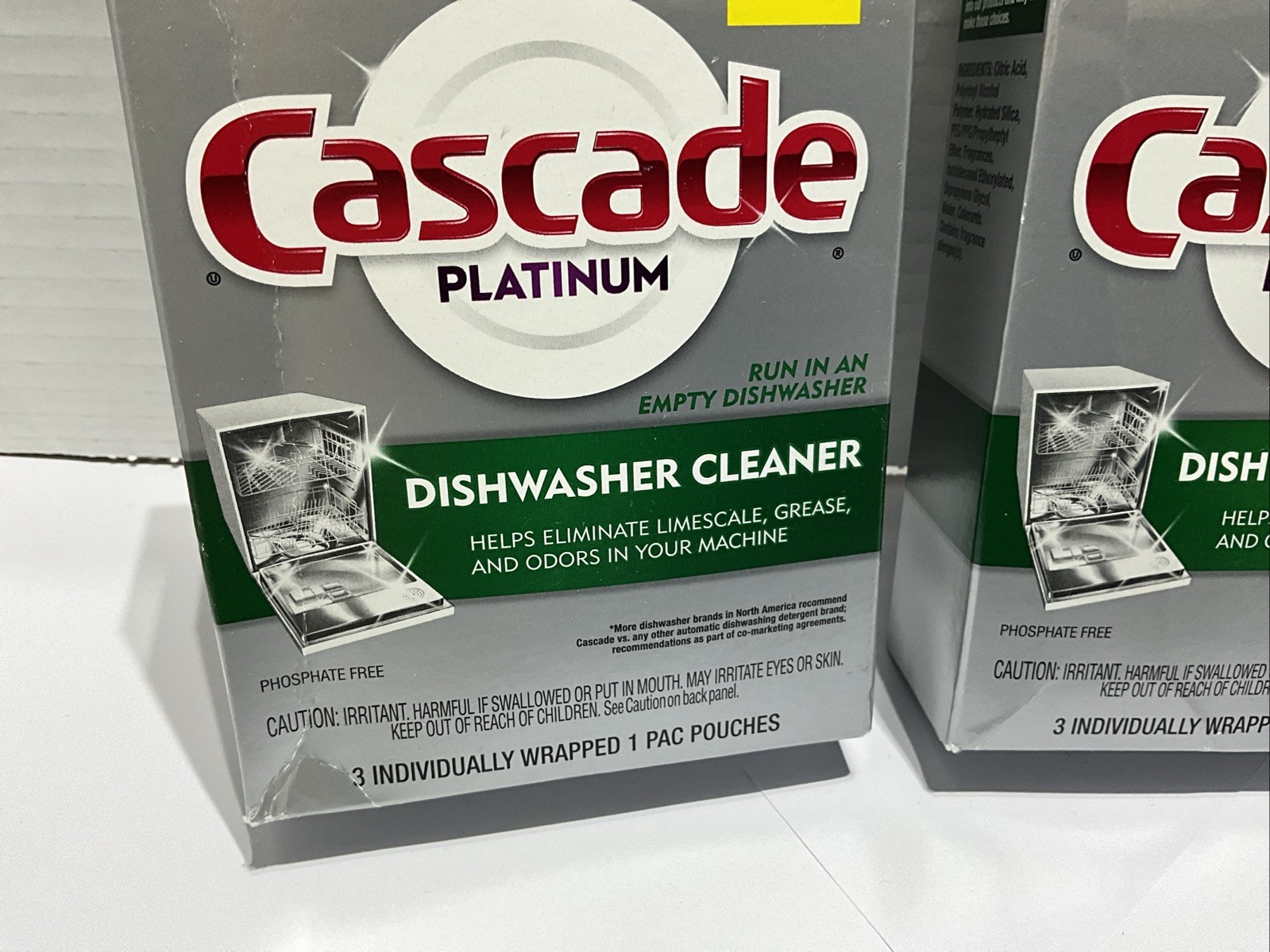 Cascade Platinum Dishwasher Cleaner TWO Boxes