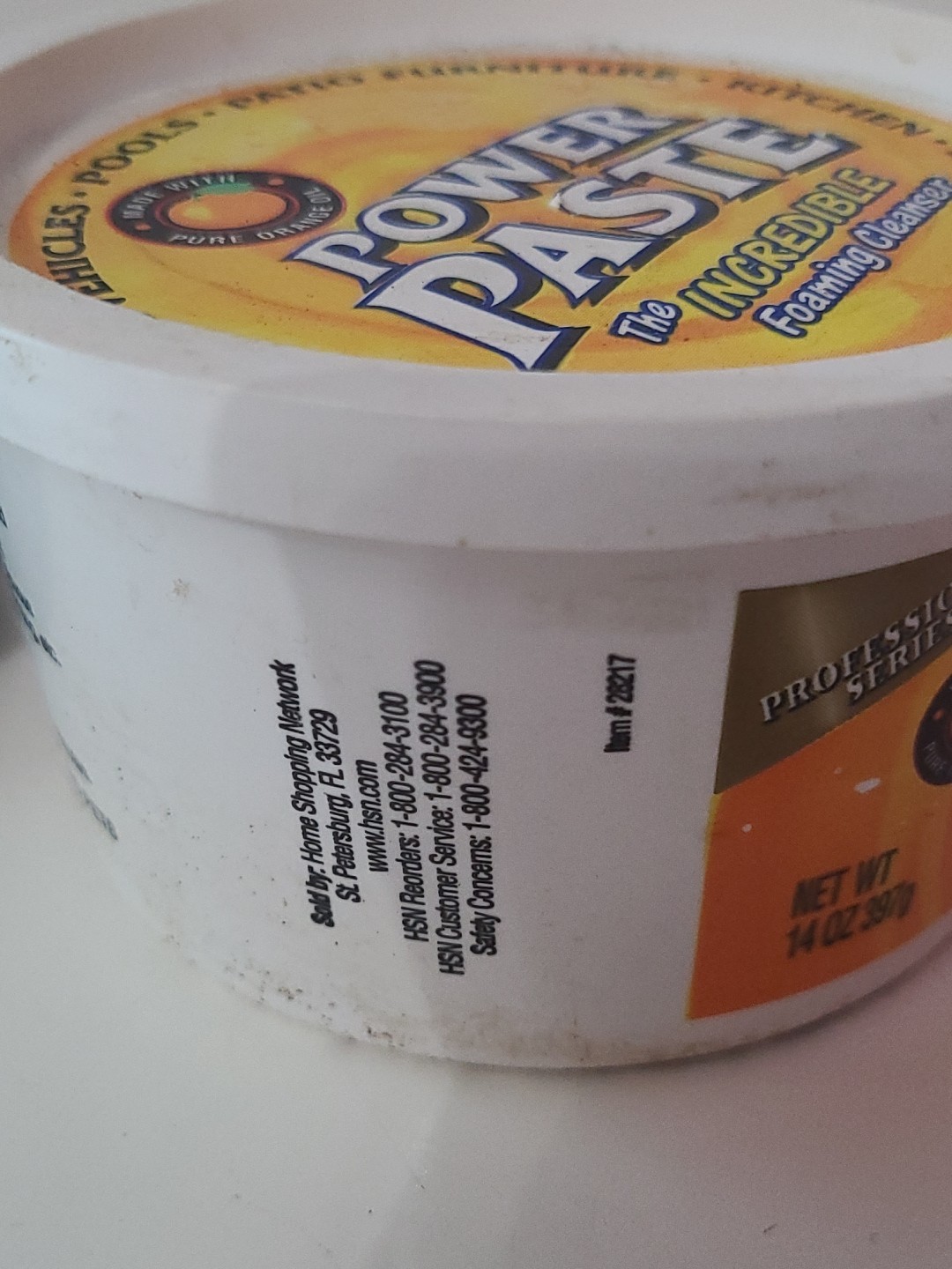 Vintage Orange Clean Natural Cleaning Power Paste 14 oz HSN Prof. Series, Open