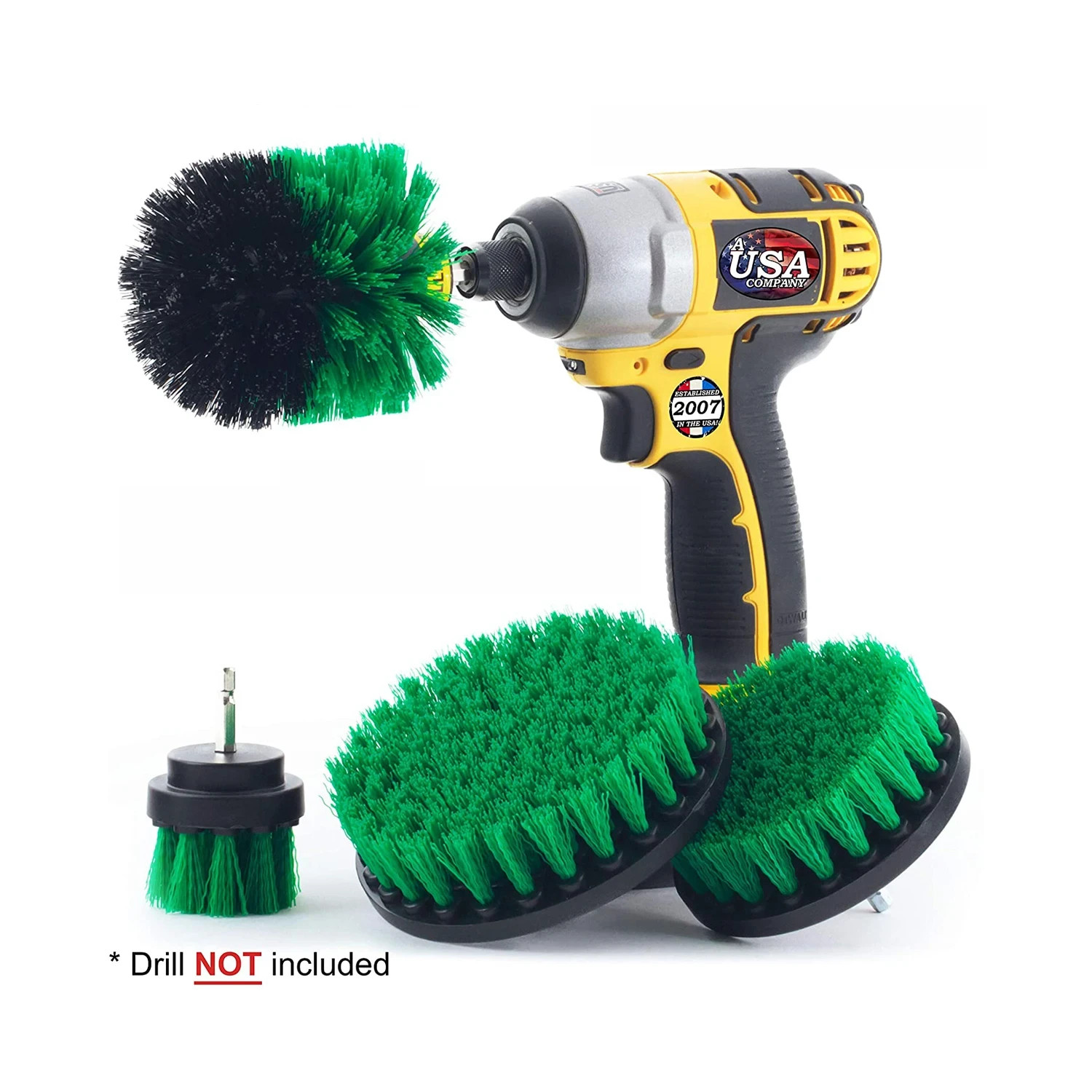 3PCS Drill Brush Power Scrubber Drill Attachments For Carpet Tile Grout Cleaning