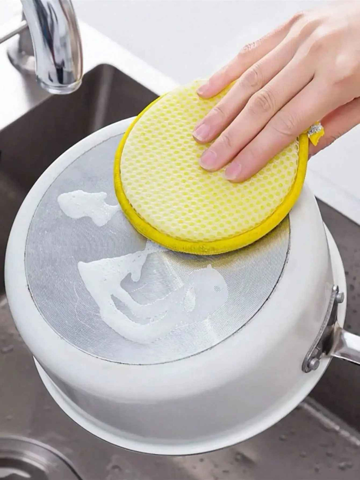 Double-Sided Scouring Pads Dish Pan Washing Sponge Kitchen Cleaning Tool