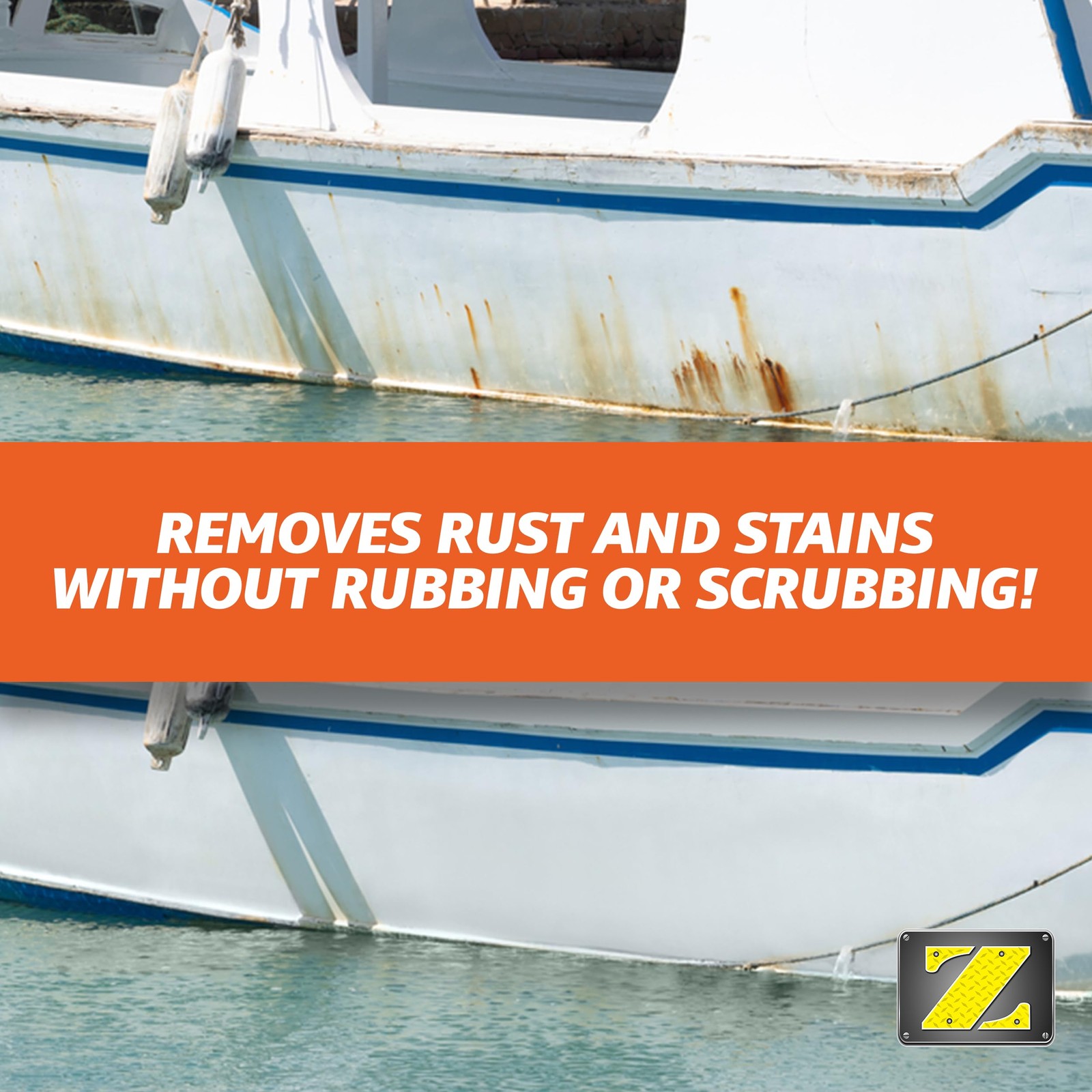 Z-Hull Rust & Stain Remover Gel – Instant Marine Hull Cleaner for Fiberglass …