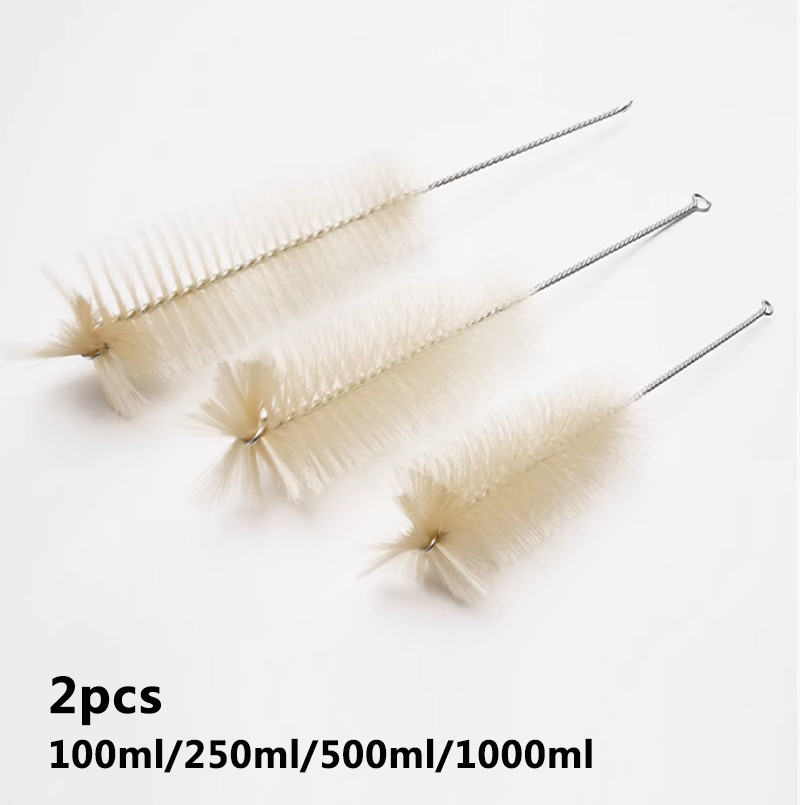 2pcs 100ml/250ml/500ml/1000ml Bristle Reagent Bottle Brush Clean Labs Cleaning