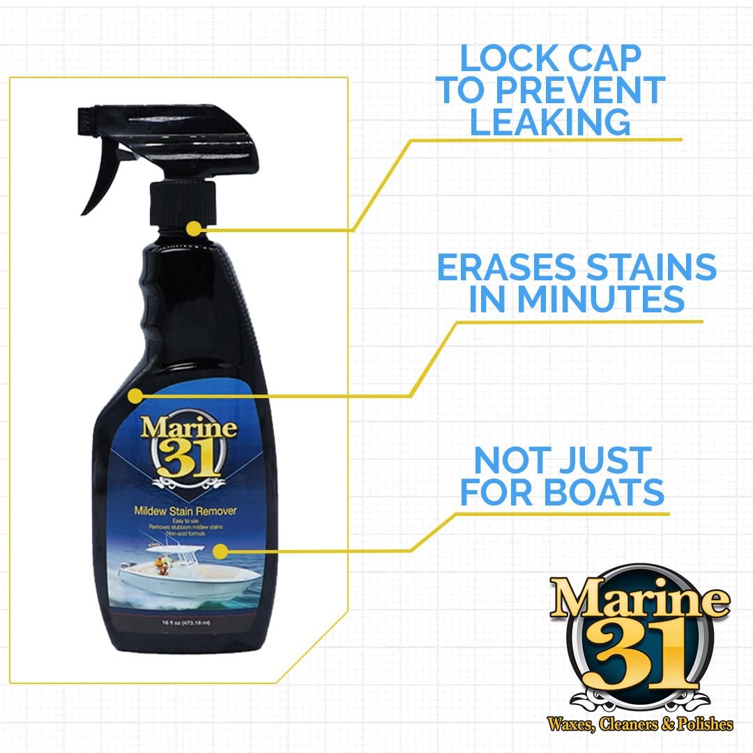 Mildew Stain Remover & Cleaner | Effective for Boats, Home, Patio, & Bathroom…