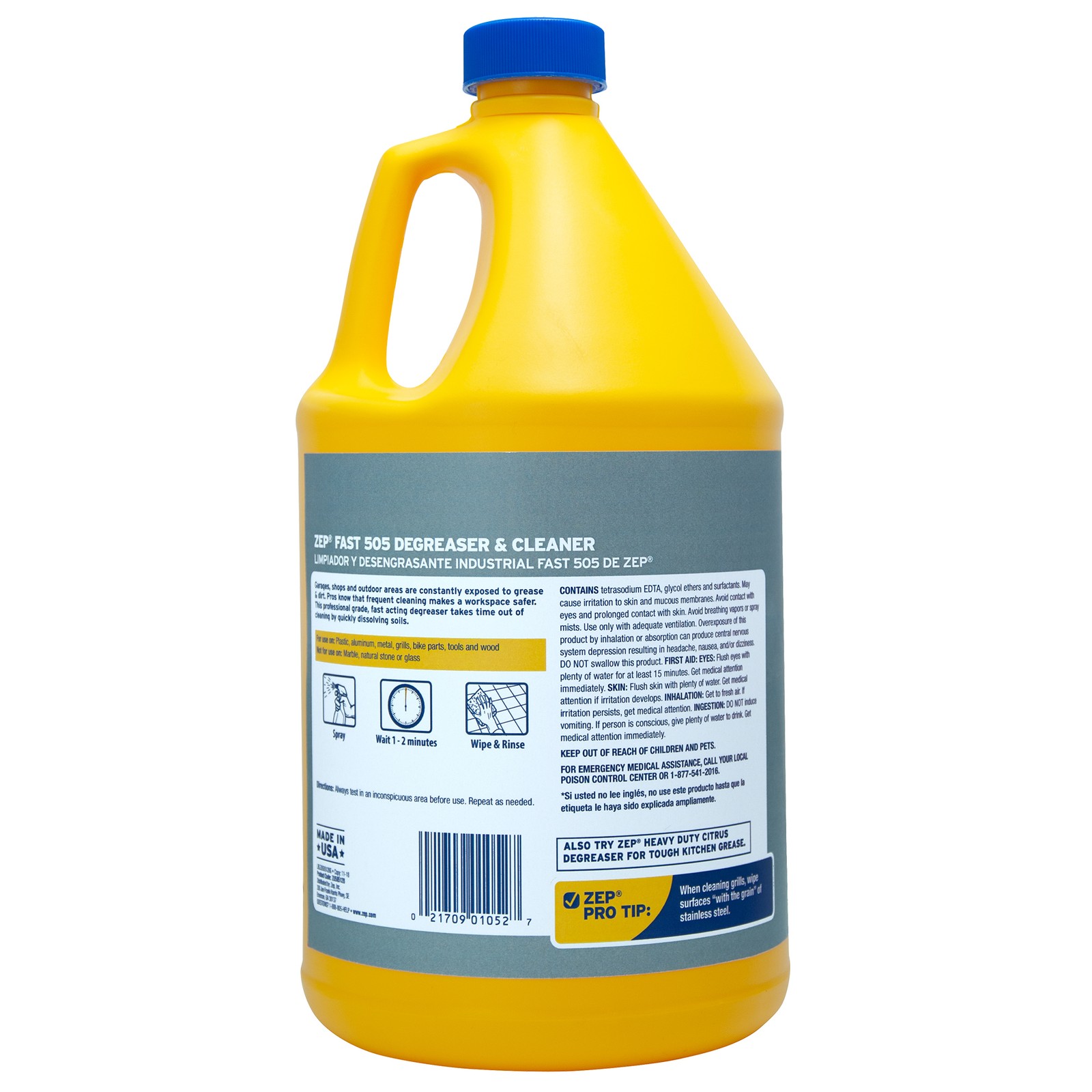 Zep Fast 505 Cleaner and Degreaser – 1 Gallon (Case of 2) ZU5051282 – Fast