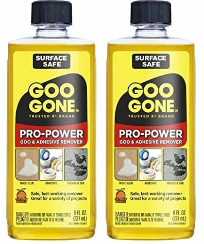 2 Pack Goo Gone Pro Power Goo And Adhesive Remover, 8 fl oz x 2 extra strength