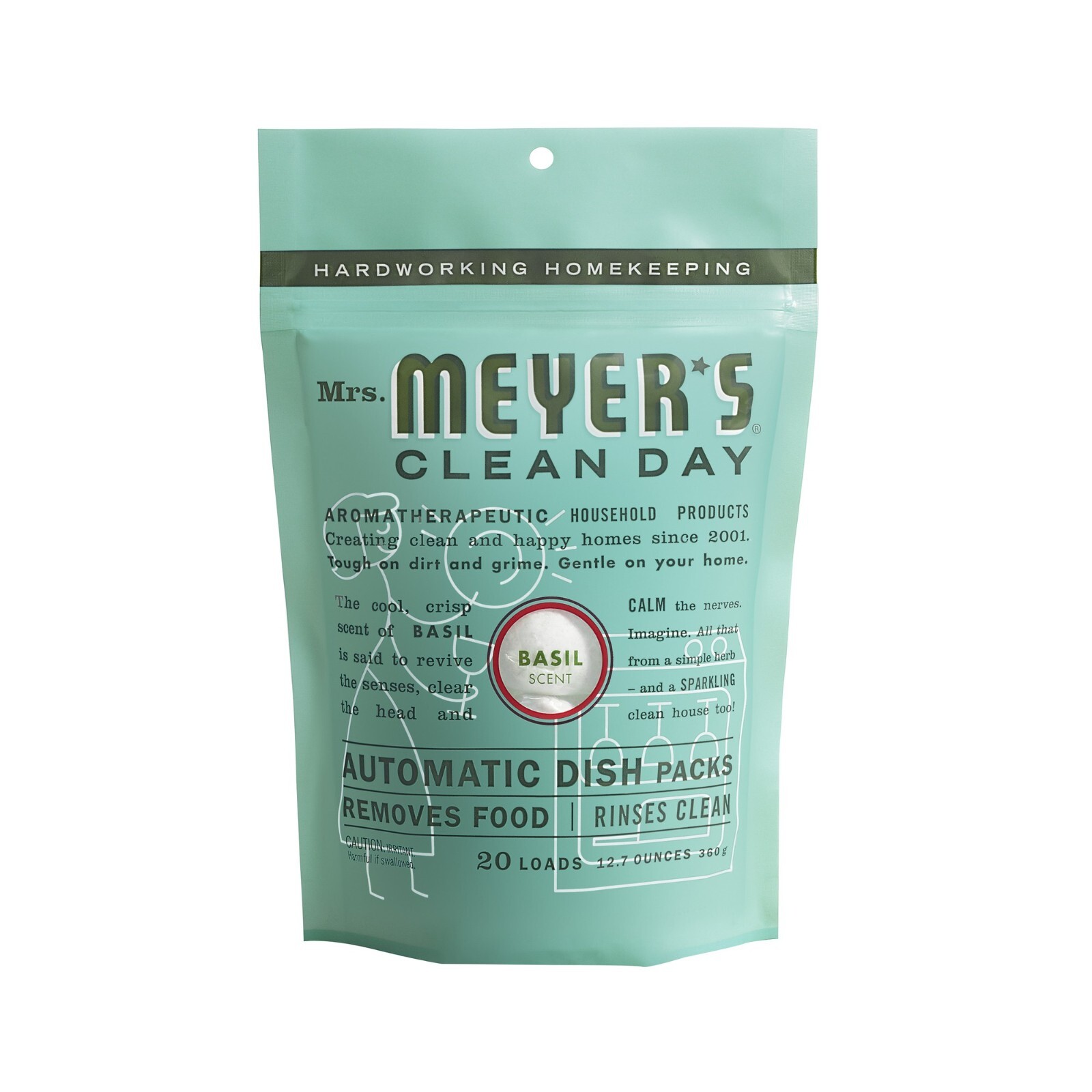 Mrs. Meyer’s Clean Day Automatic Dish Pacs, Basil Scented Pods 11.6oz -20 pacs