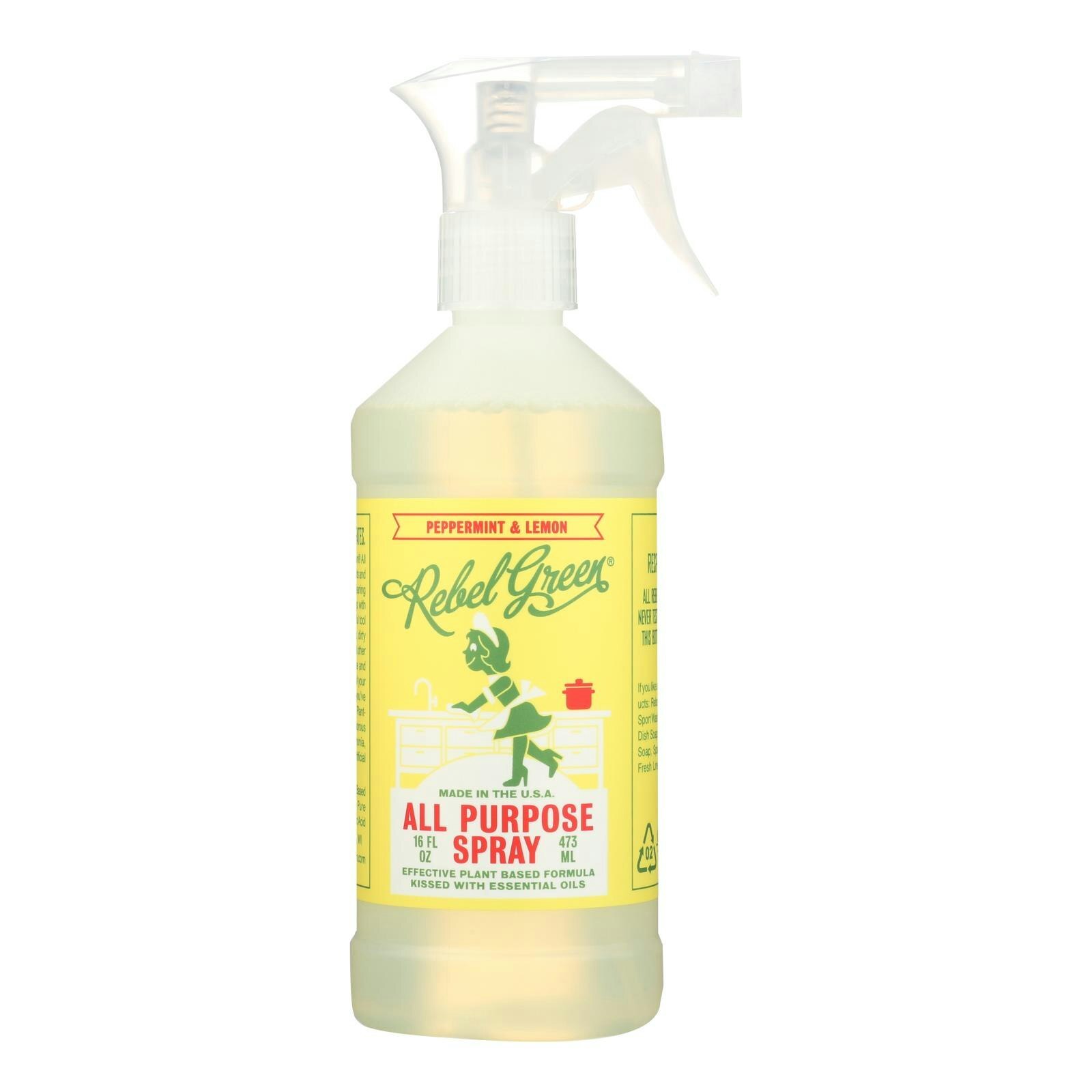 Rebel Green All Purpose Spray – Peppermint Lemon 16 fl. oz (Pack of 4)