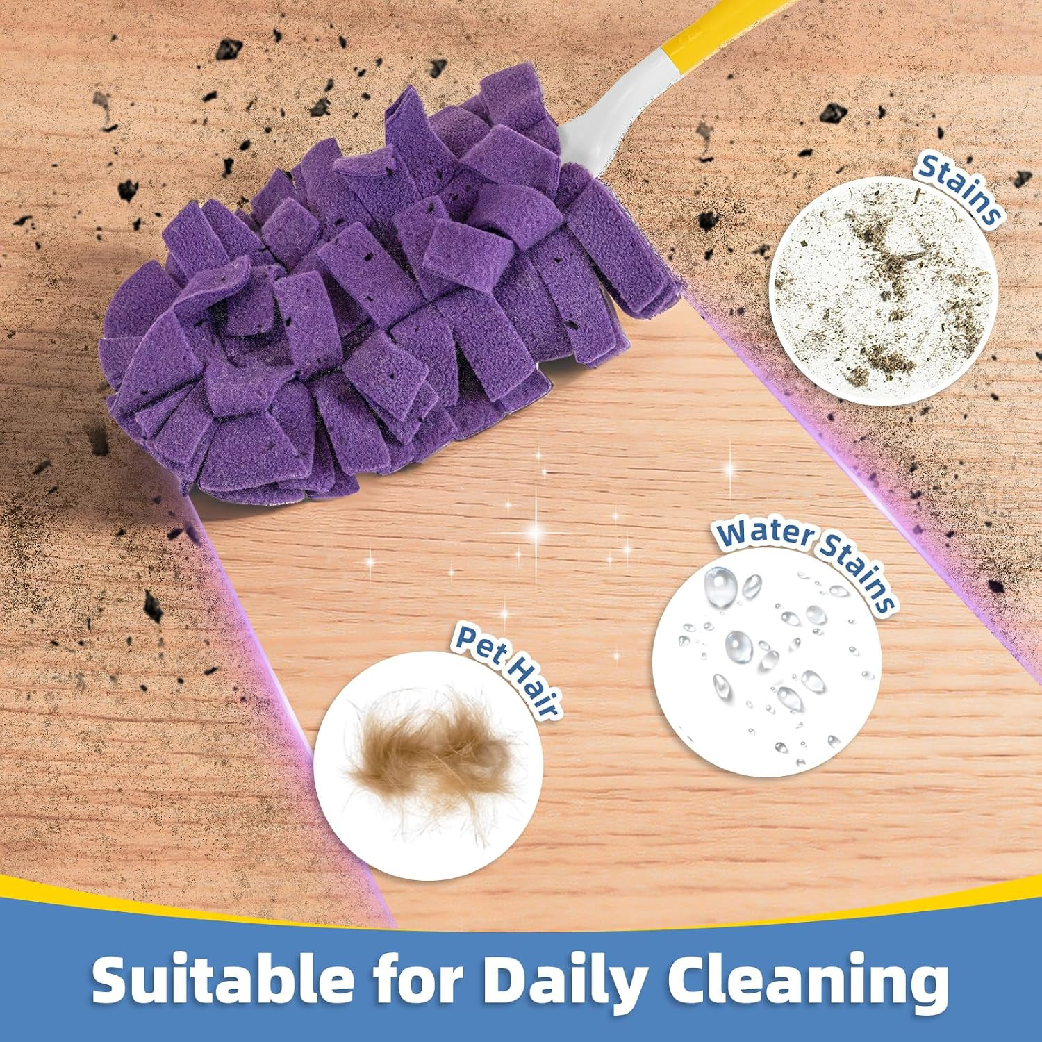 6 PCS Fleece Reusable Duster Refills for Swiffer, Washable 360 Dusters