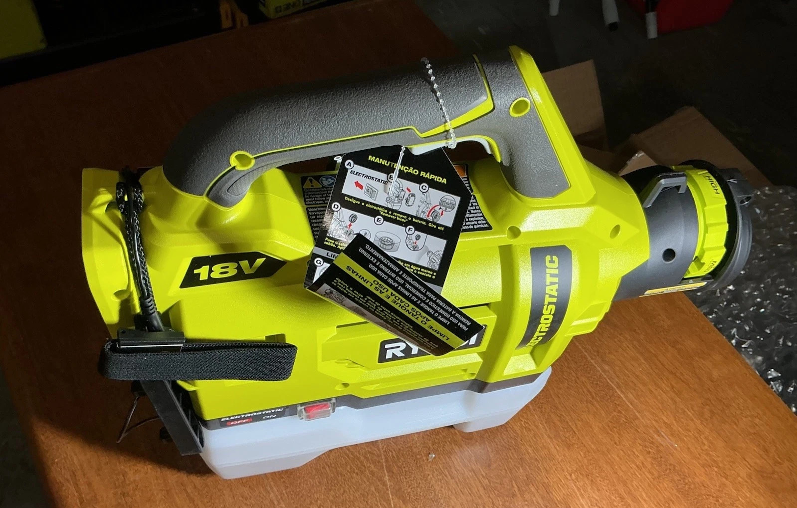 RYOBI 18V Cordless Electrostatic 0.5 Gal. Sprayer P2809 Tool Only