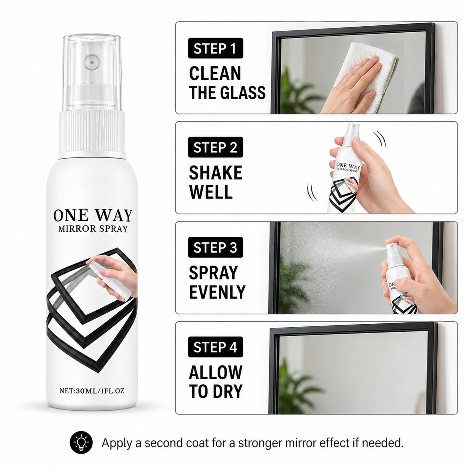 Reflective Window Spray 30ml Heat Insulation Quick Drying Portable