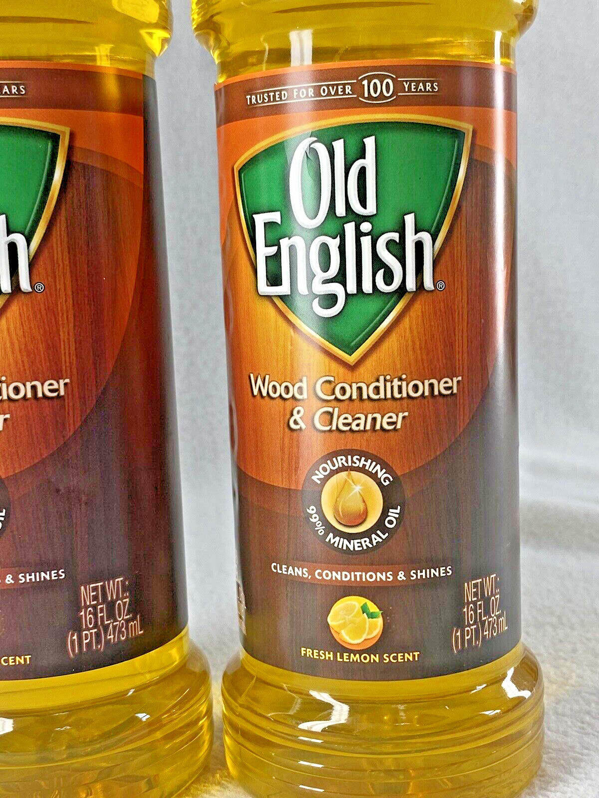 Lot of 2 Old English Wood Conditioner and Cleaner Fresh Lemon Scent 16 oz Each