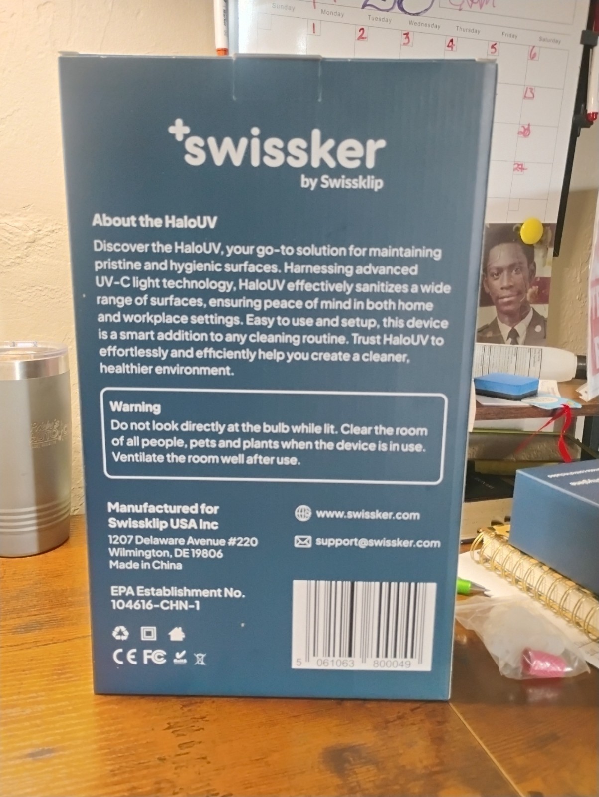 SWISSKER BY SWISSKLIP HALOUV HALO UV UV-C LIGHT HOME DISINFECTION + REMOTE NEW