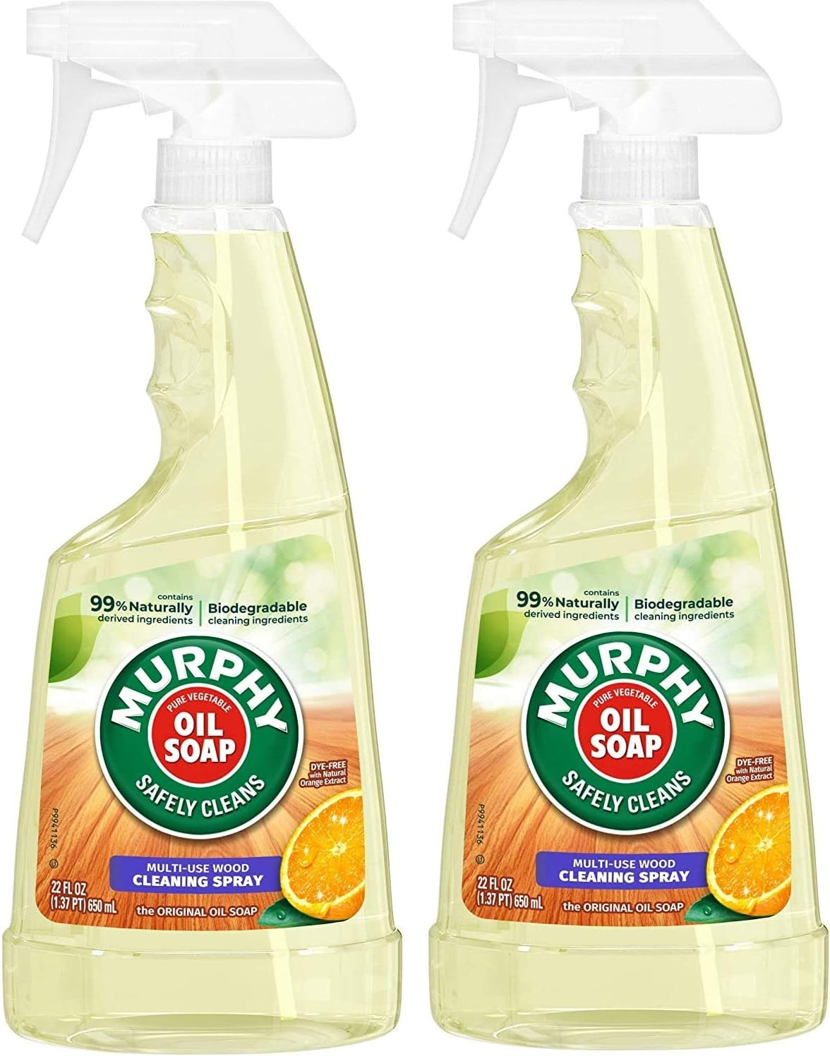 Oil Multi-Use Wood Cleaner Spray with Orange Oil, 22 Fl Oz (Pack of 2)