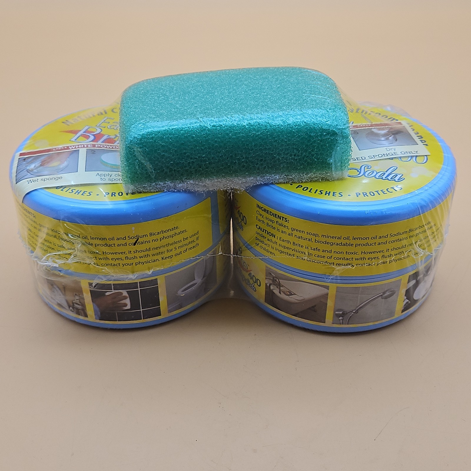 Earth Brite Cleaner Pack of 2 All Purpose Lavender 400 Clay w/ Baking Soda New