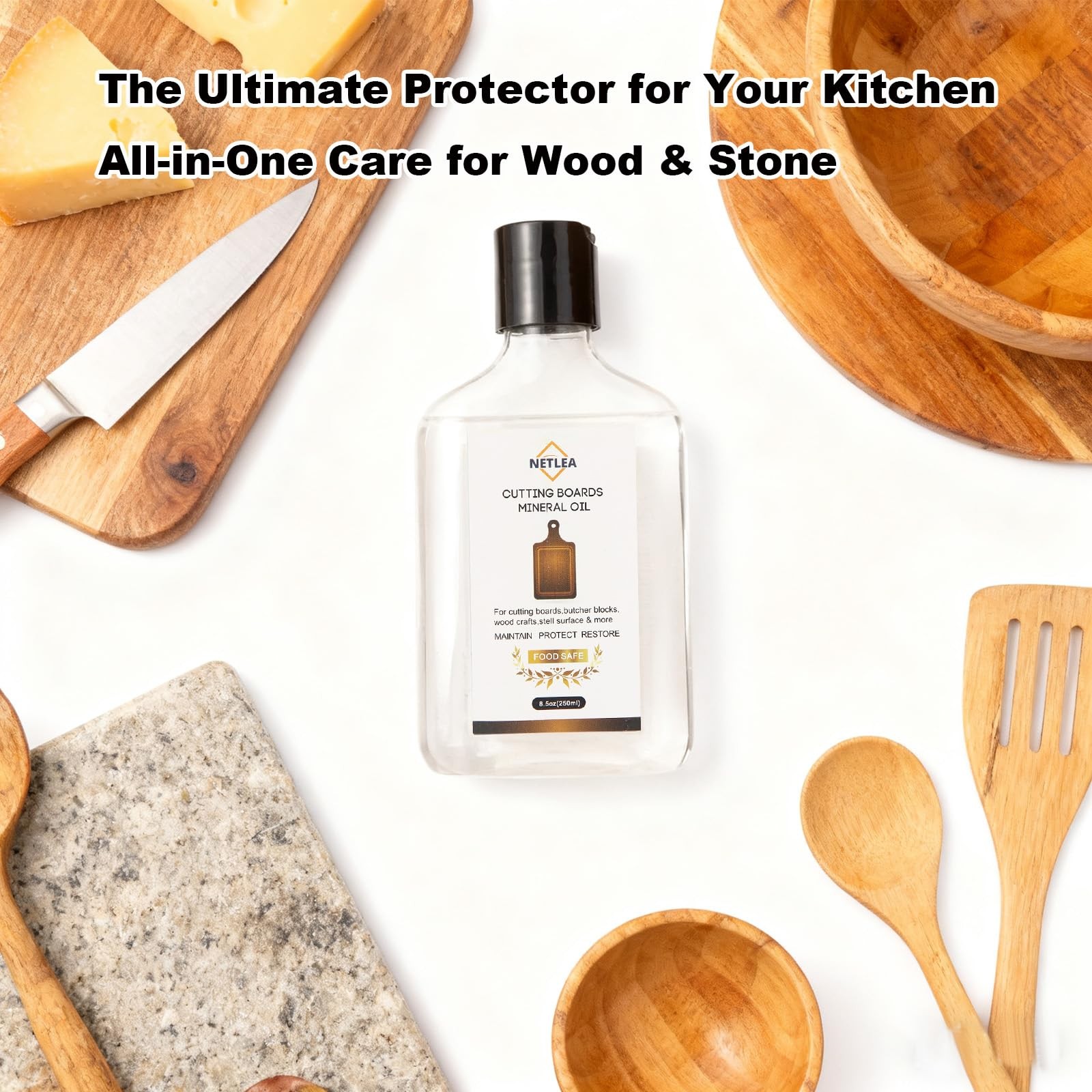 Mineral Oil 8.5oz/250ml Food Grade Conditioner for Wood Cutting Board, Count…
