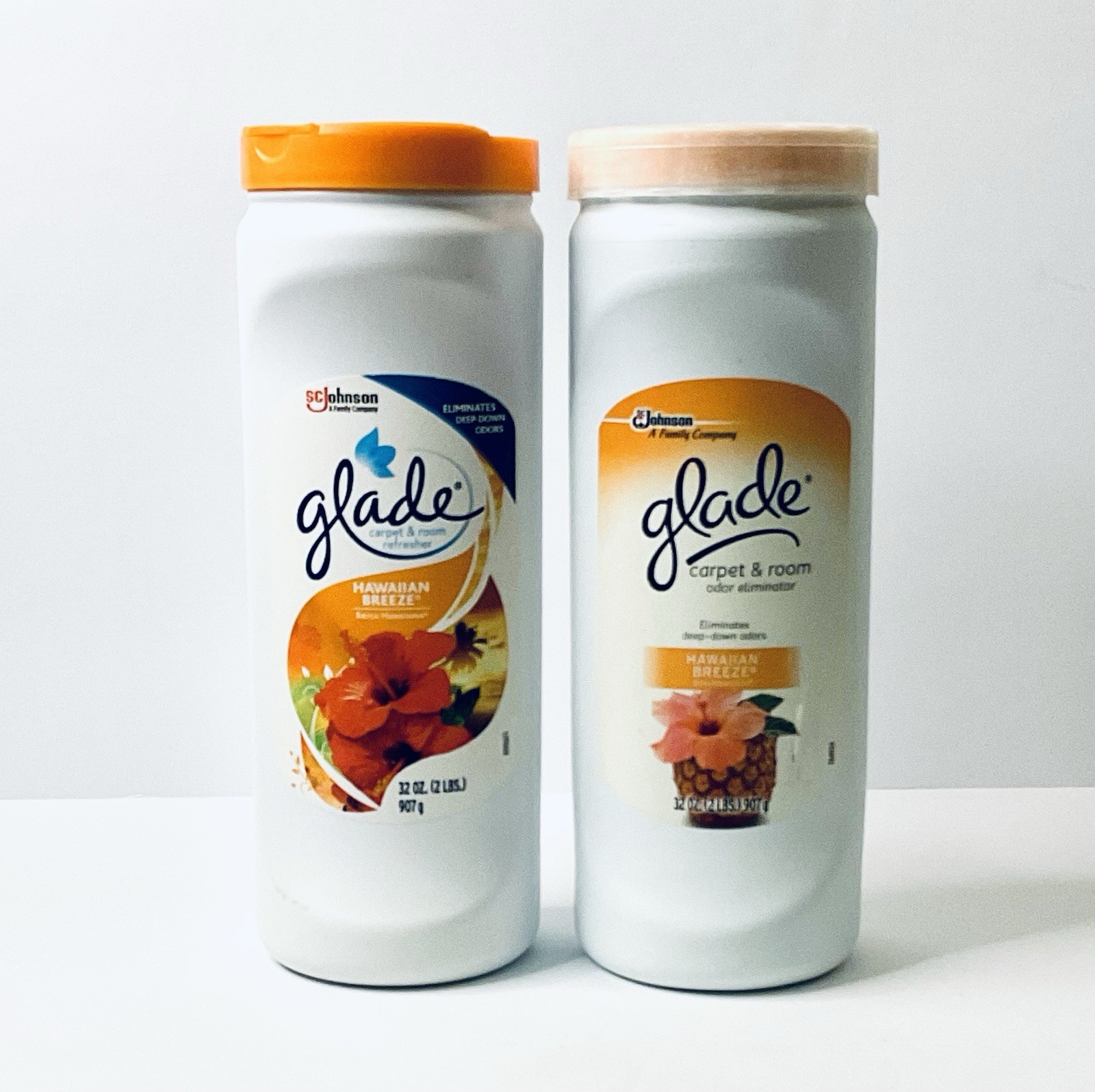 GLADE CARPET & ROOM ODOR ELIMINATOR HAWAIN BREEZE 32 OZ DISCONTINUED (2) USED