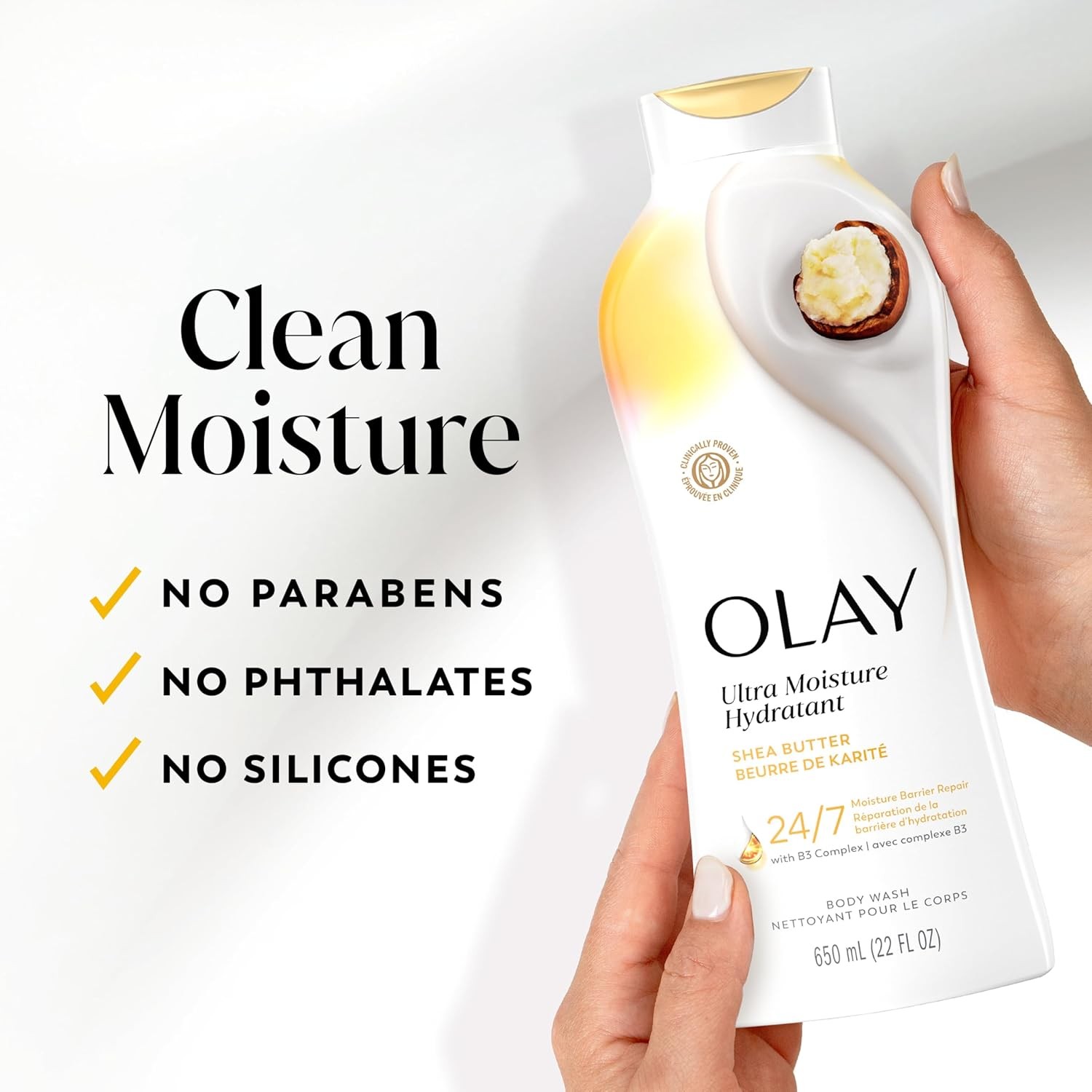 Olay Body Wash for Women, Ultra Moisture, 24hr Moisturizing, Hydrating & Refre