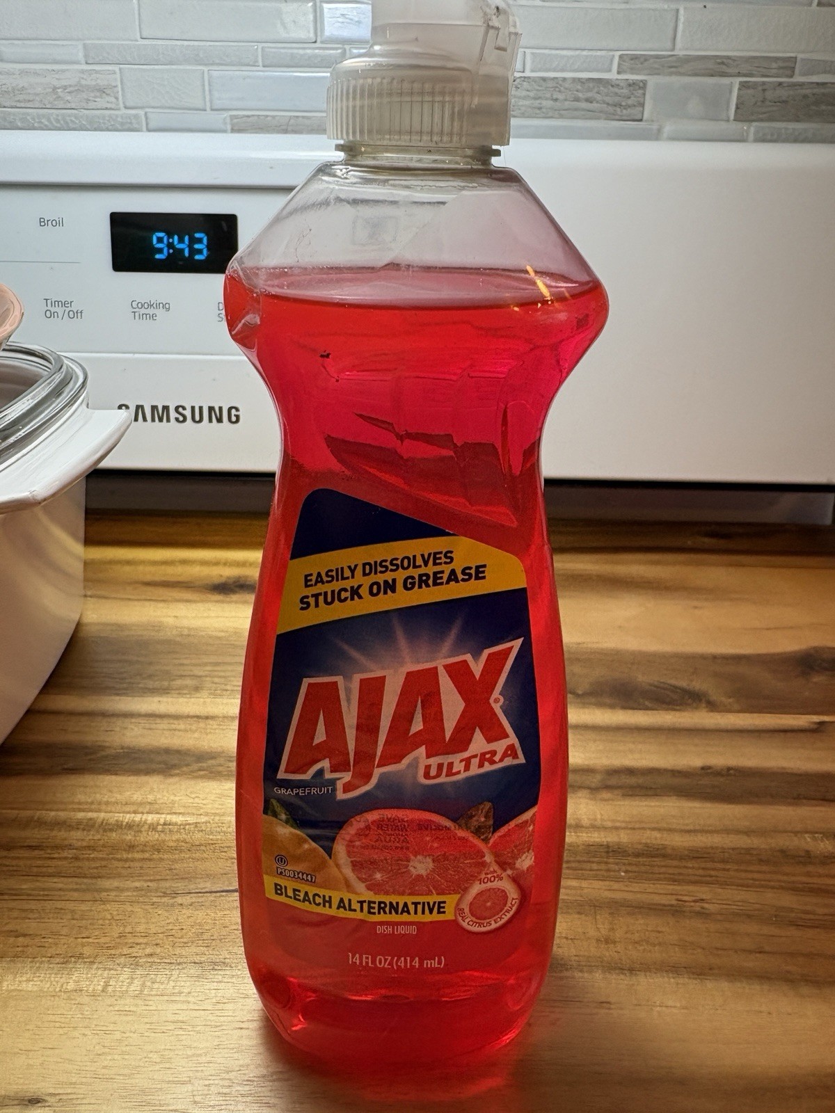 (1) AJAX DISH LIQUID / Grapefruit Scent 14 FL OZ HTF