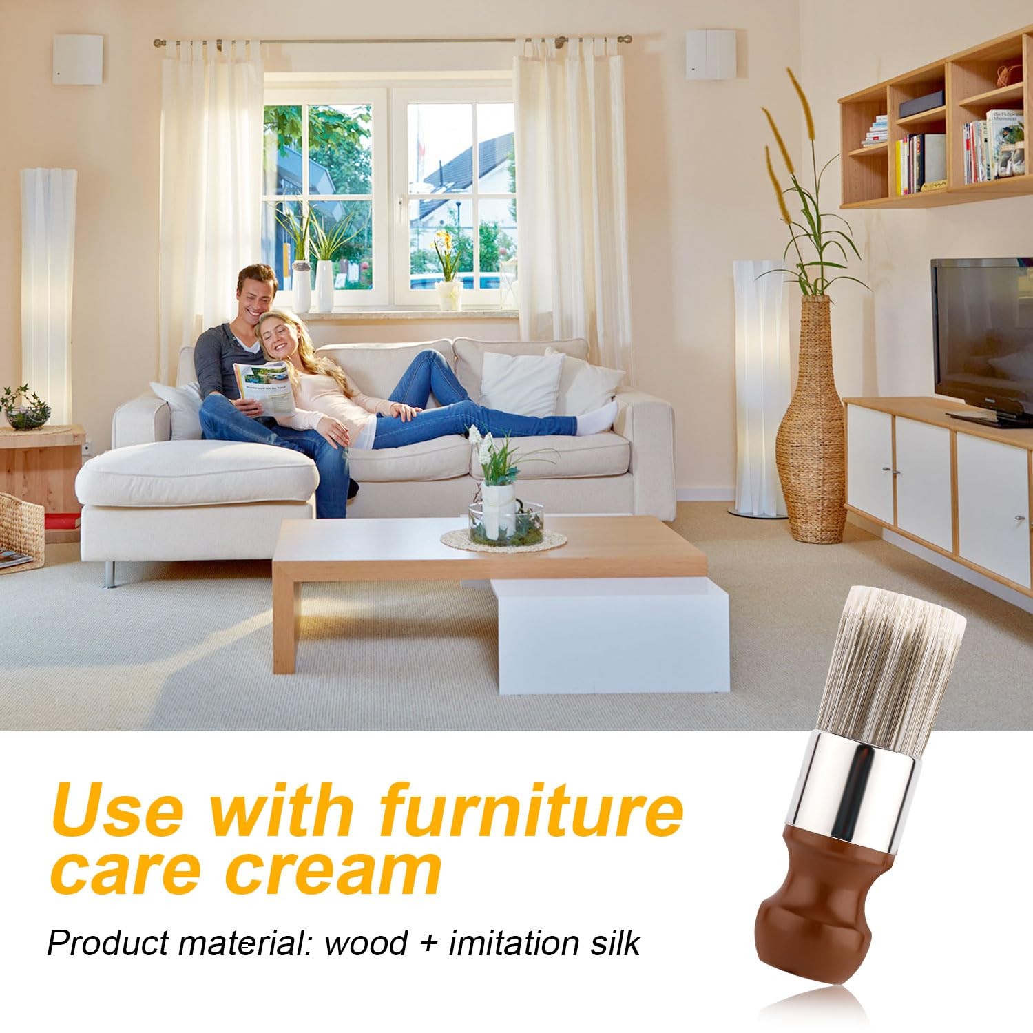Salve Brush for Furniture, Wood Furniture Brush with Comfortable Handle Durab…