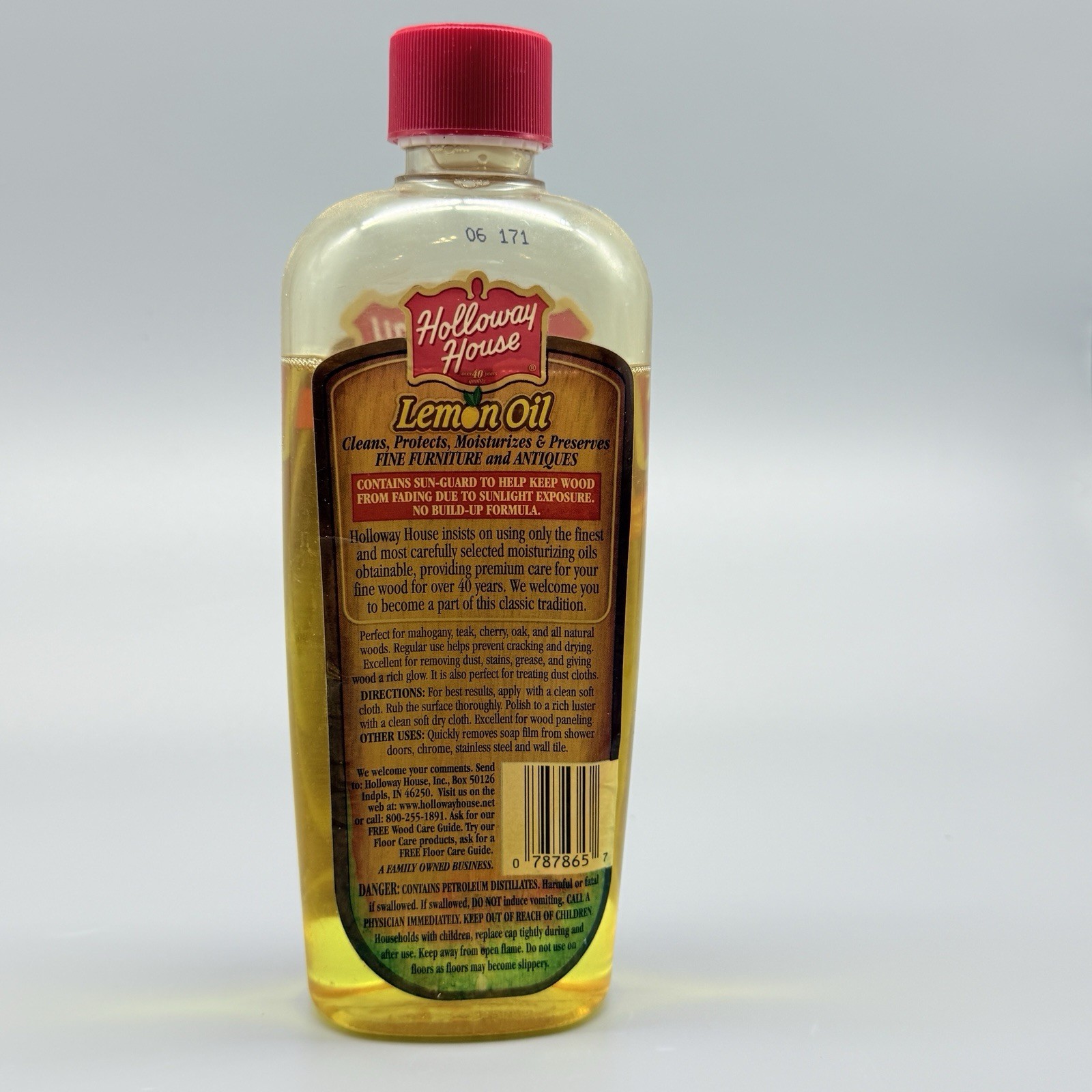 Holloway House Lemon Oil w/ Sun Guard for Fine Wood 16-ounce Bottle 80% Full